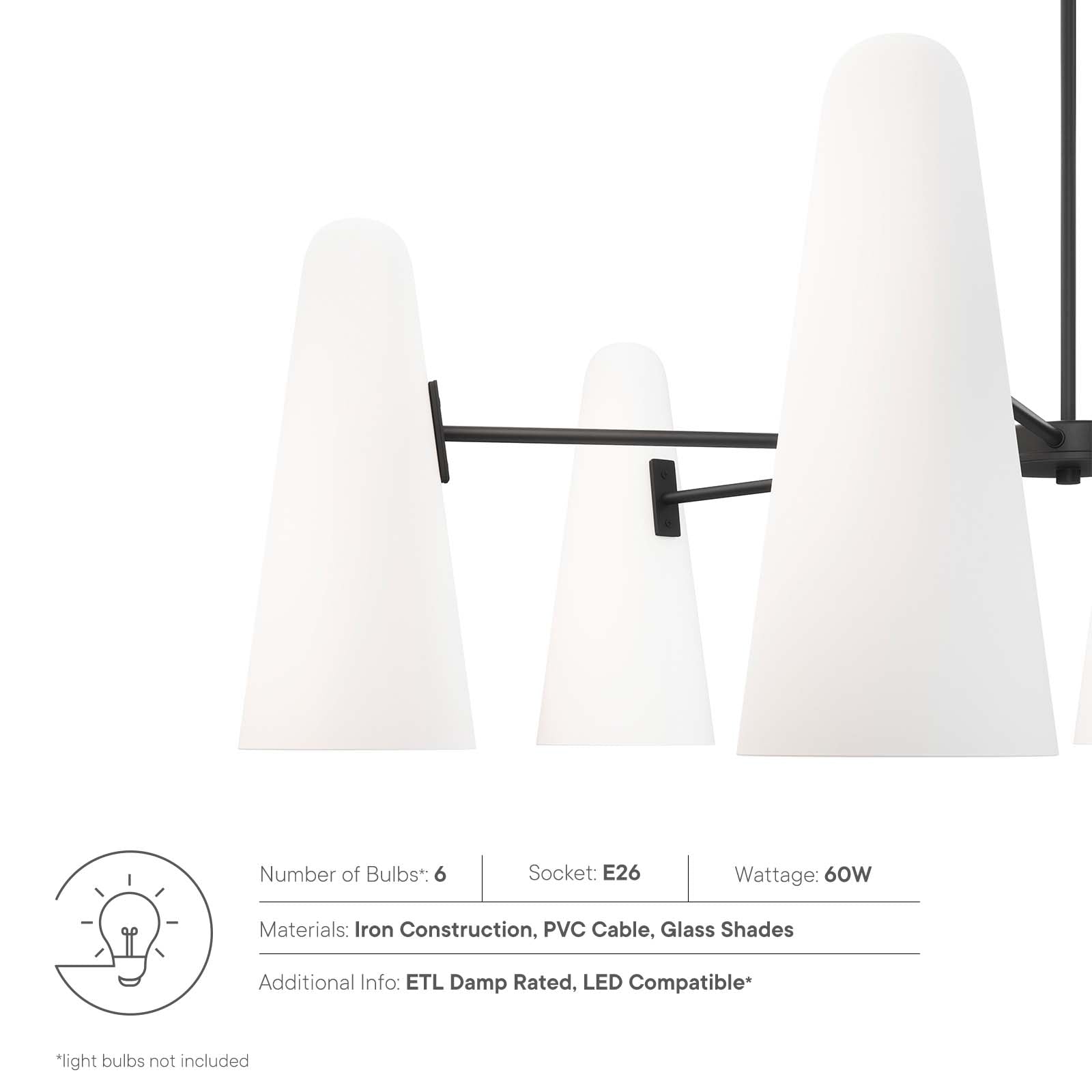 Beacon 6-Light Chandelier By Modway - EEI-5648 | Chandeliers | Modishstore - 23