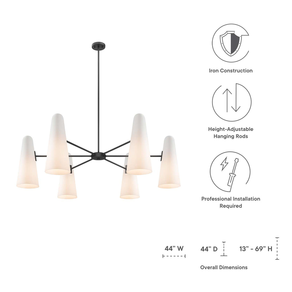 Beacon 6-Light Chandelier By Modway - EEI-5648 | Chandeliers | Modishstore - 24