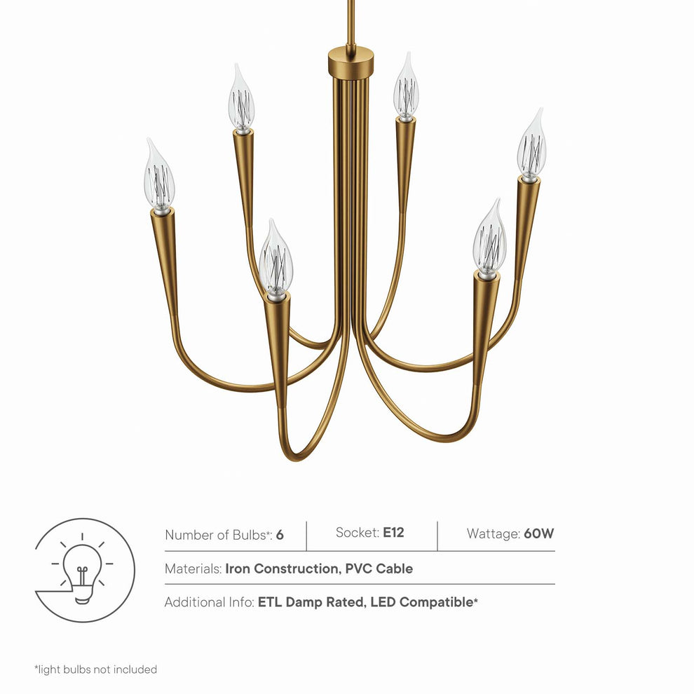Penrose 6-Light Chandelier By Modway - EEI-5661 | Chandeliers | Modishstore - 22