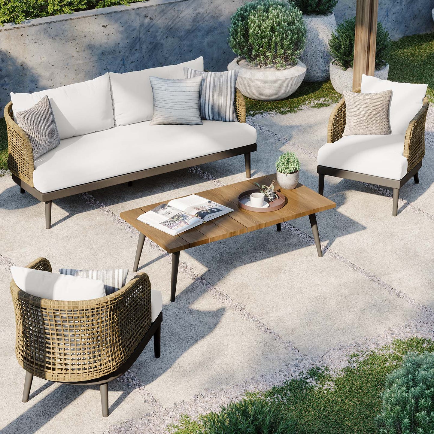 Meadow 4-Piece Outdoor Patio Set By Modway - EEI-5672 | Outdoor Sofas, Loveseats & Sectionals | Modishstore - 19