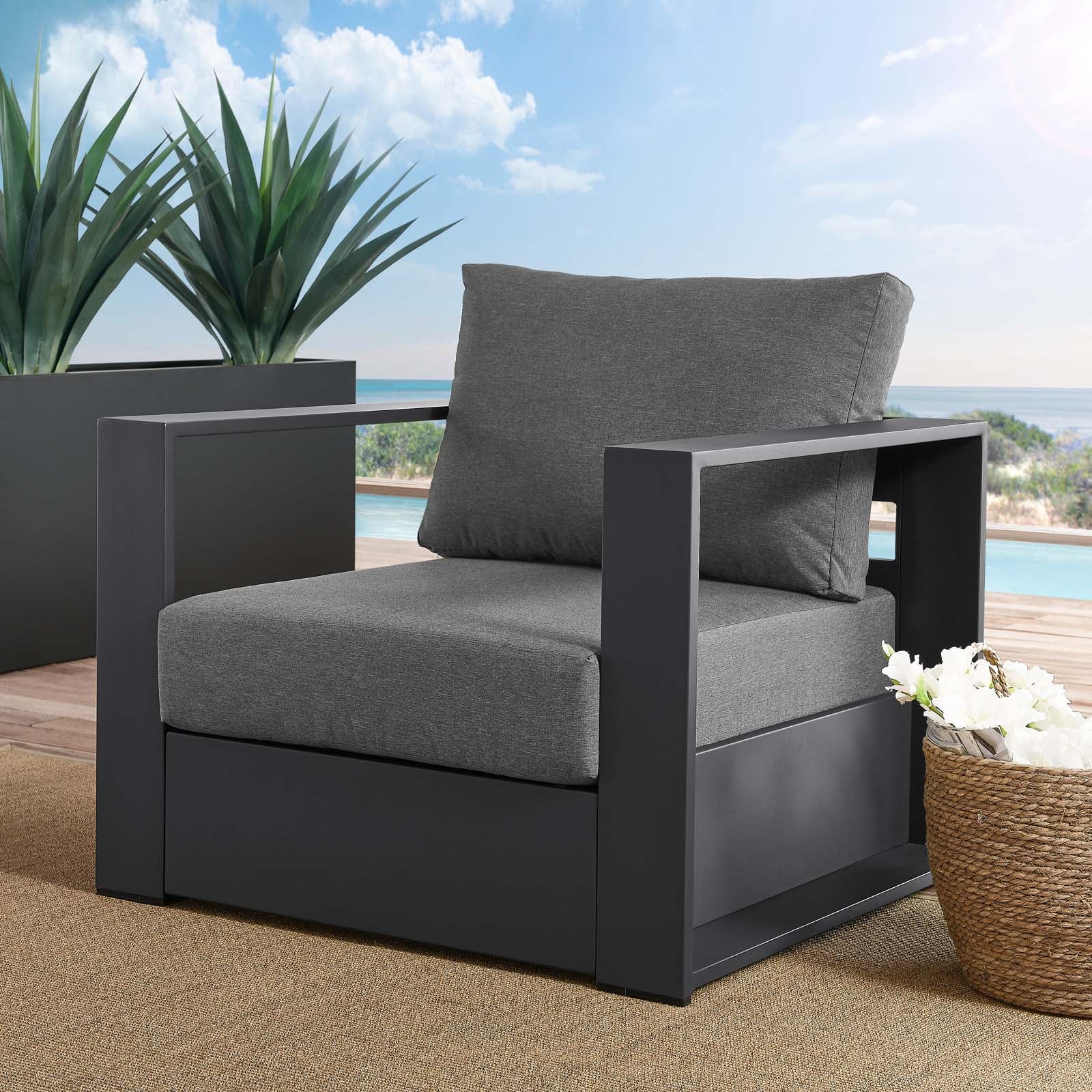 Tahoe Outdoor Patio Powder-Coated Aluminum Armchair By Modway | Outdoor Chairs | Modishstore
