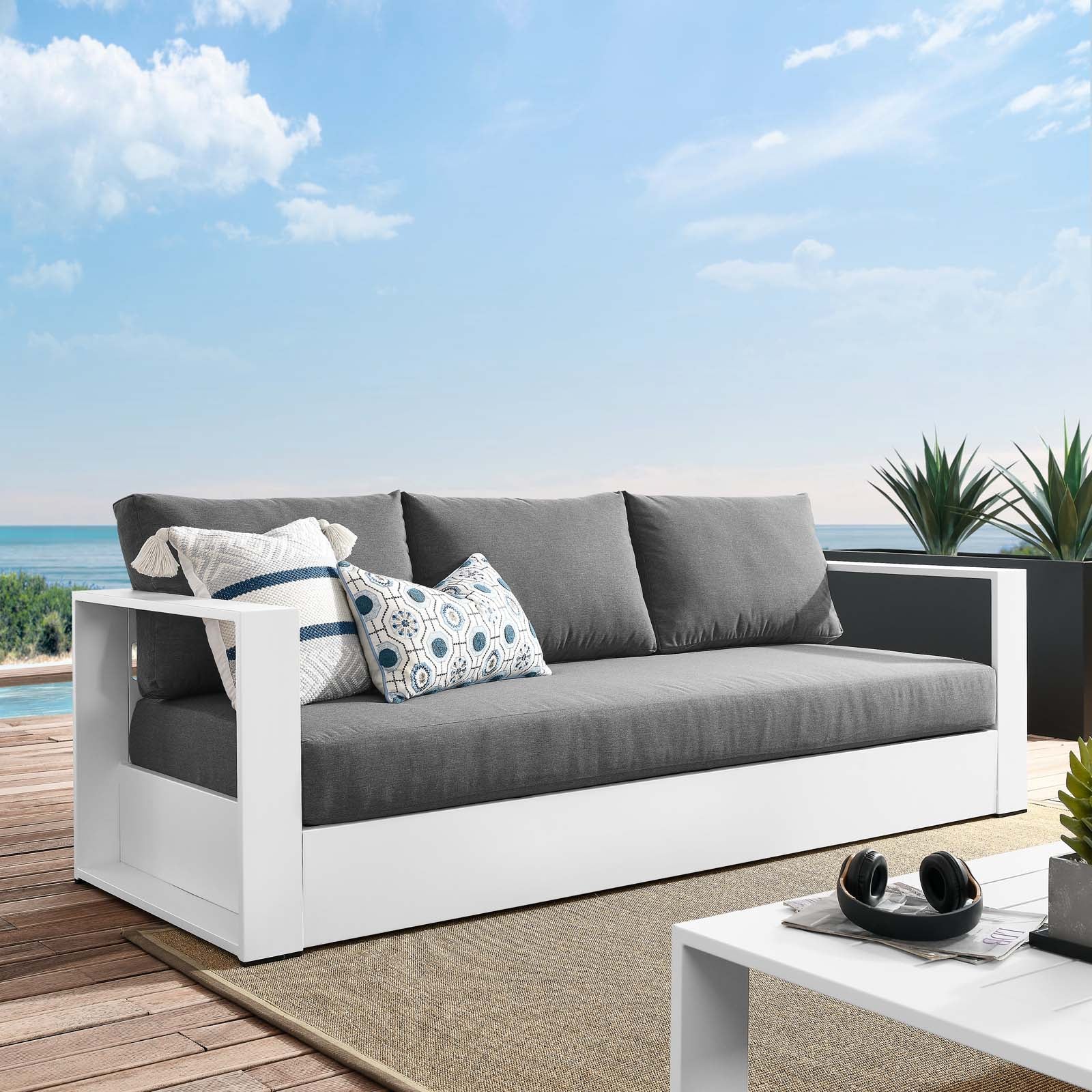 Tahoe Outdoor Patio Powder-Coated Aluminum Sofa By Modway | Outdoor Sofas, Loveseats & Sectionals | Modishstore - 32