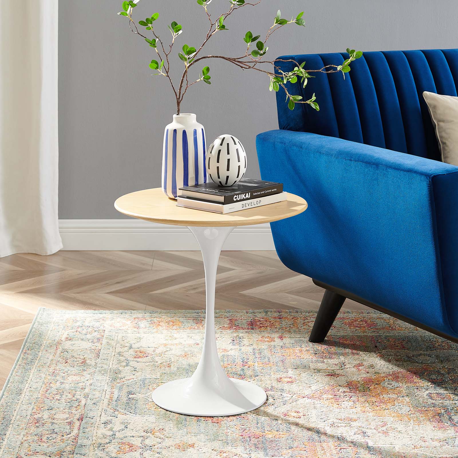 Lippa 20" Round Side Table By Modway - EEI-5679-WHI-CHE | Side Tables |  Modishstore - 12