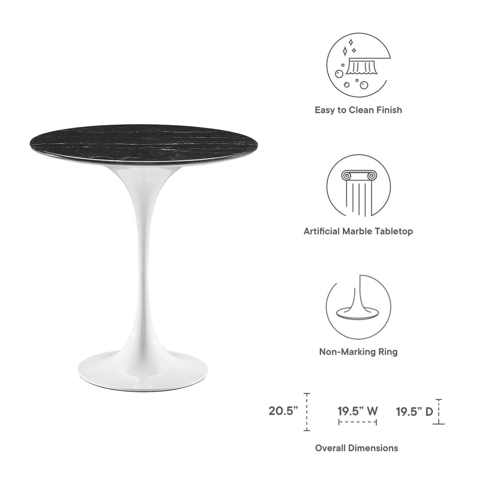 Lippa 20" Round Artificial Marble Side Table By Modway - EEI-5680 | Side Tables | Modishstore - 5