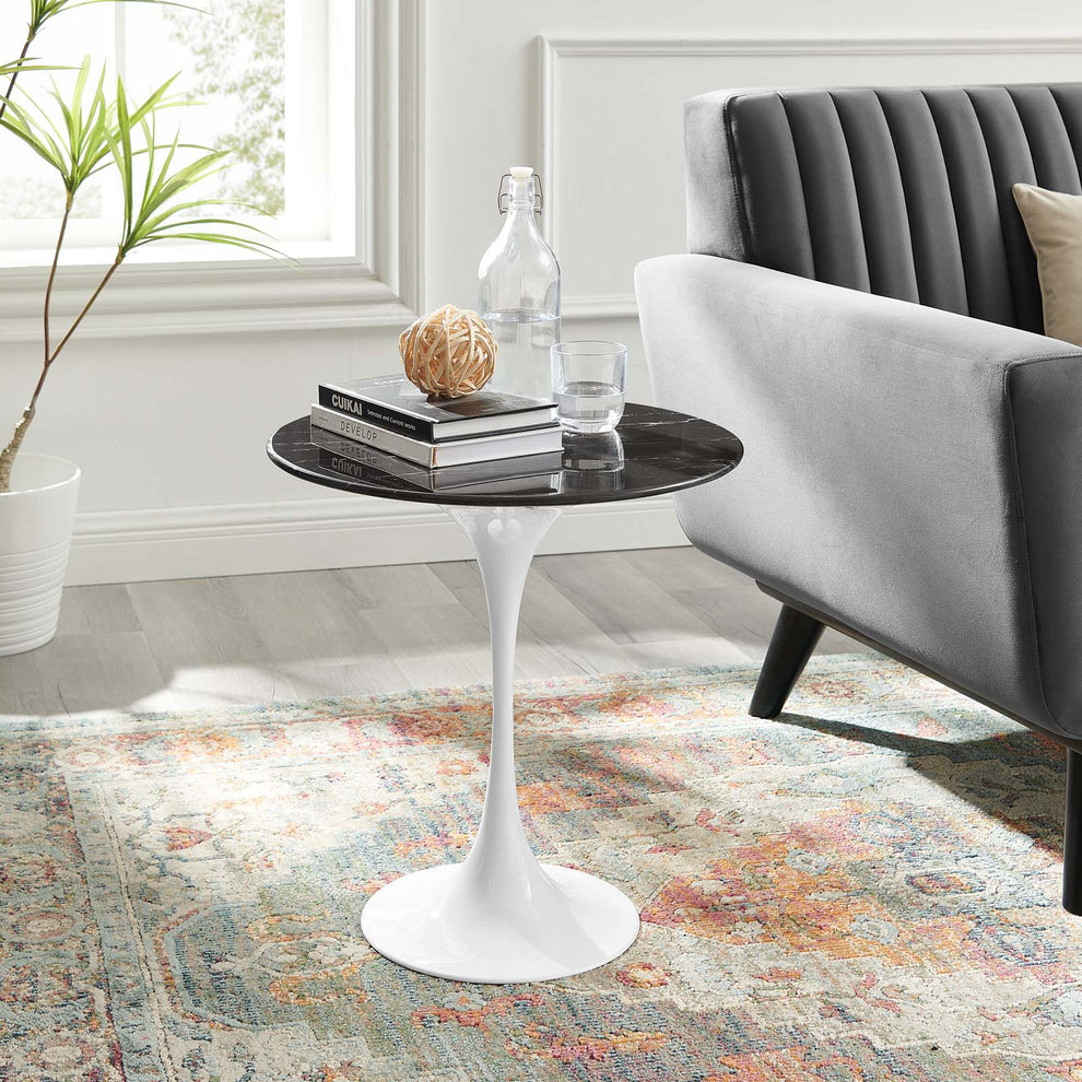 Lippa 20" Round Artificial Marble Side Table By Modway - EEI-5680 | Side Tables | Modishstore - 1