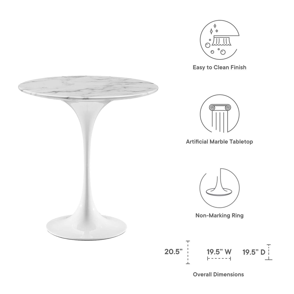 Lippa 20" Round Artificial Marble Side Table By Modway - EEI-5680 | Side Tables | Modishstore - 11
