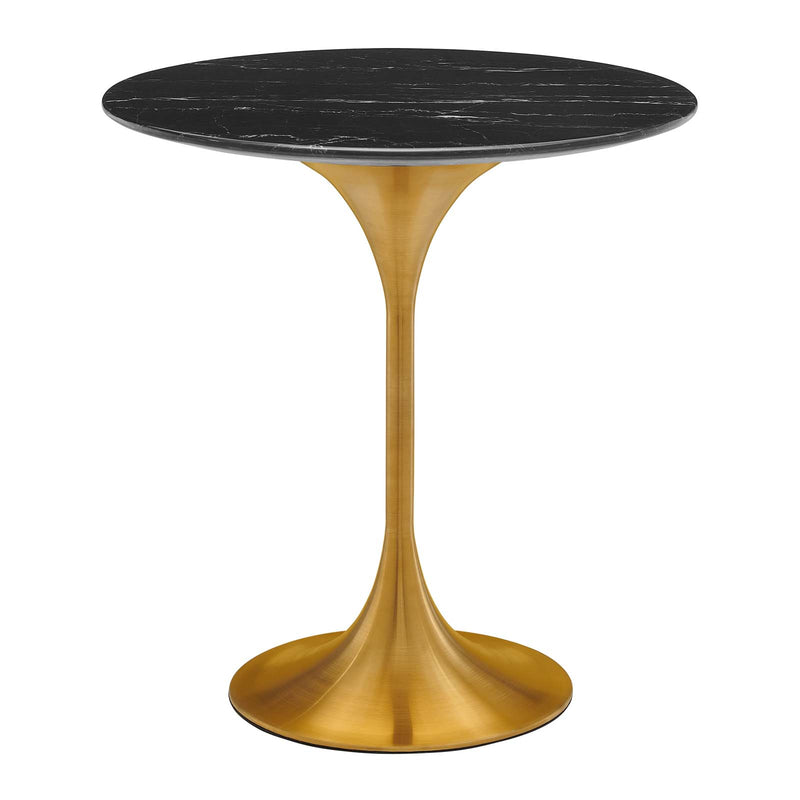 Lippa 20" Round Artificial Marble Side Table By Modway - EEI-5685-GLD-BLK | Side Tables |  Modishstore - 2