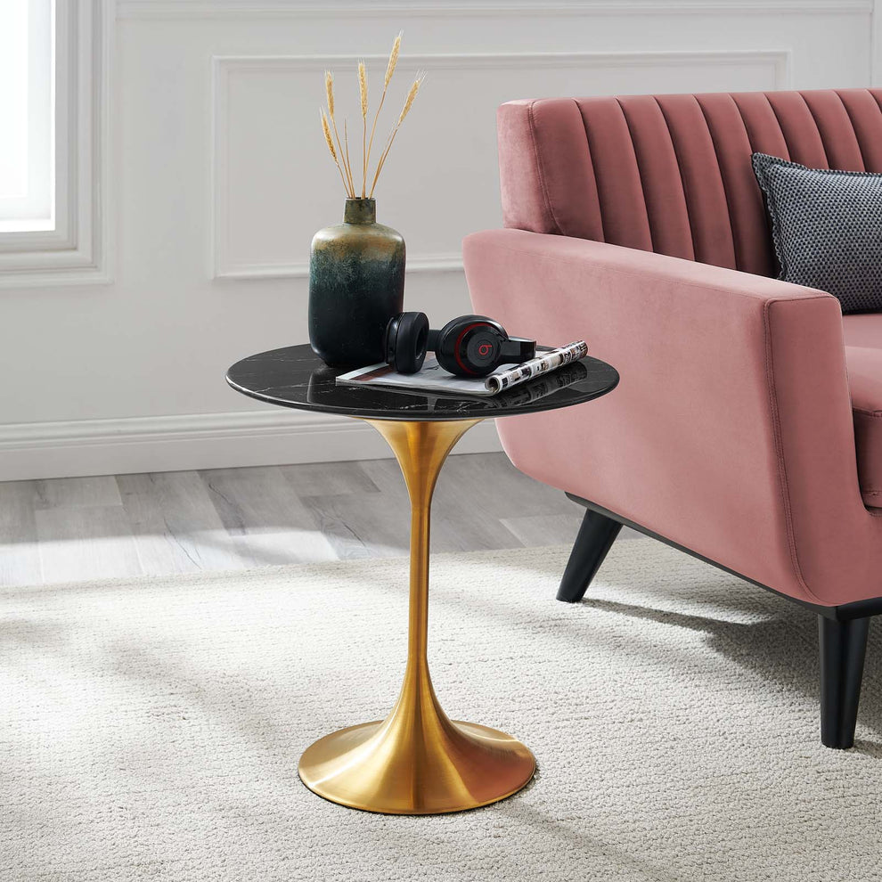 Lippa 20" Round Artificial Marble Side Table By Modway - EEI-5685 | Side Tables | Modishstore - 1