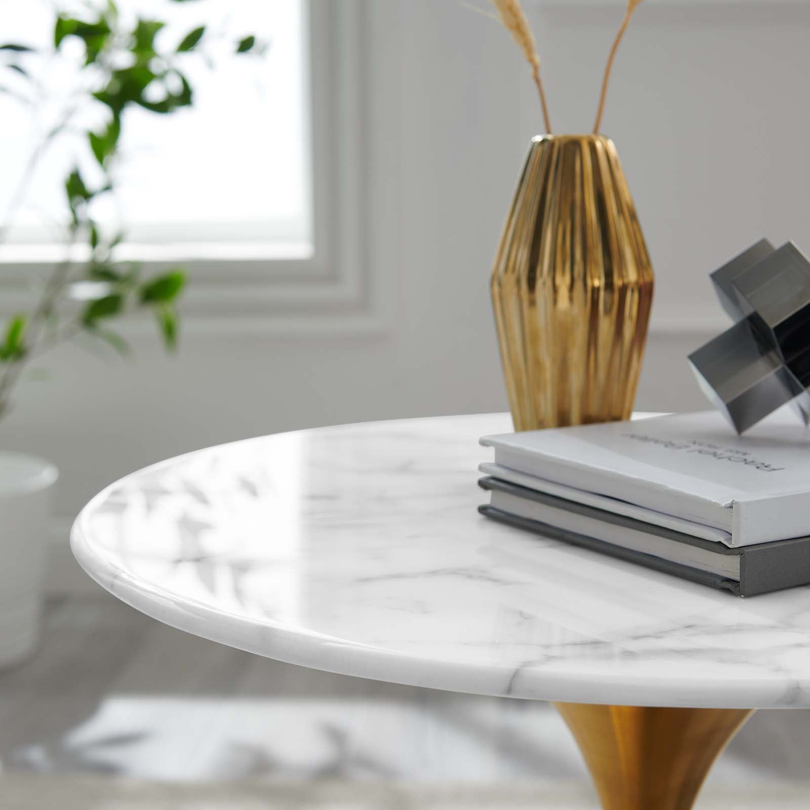 Lippa 20" Round Artificial Marble Side Table By Modway - EEI-5685 | Side Tables | Modishstore - 6