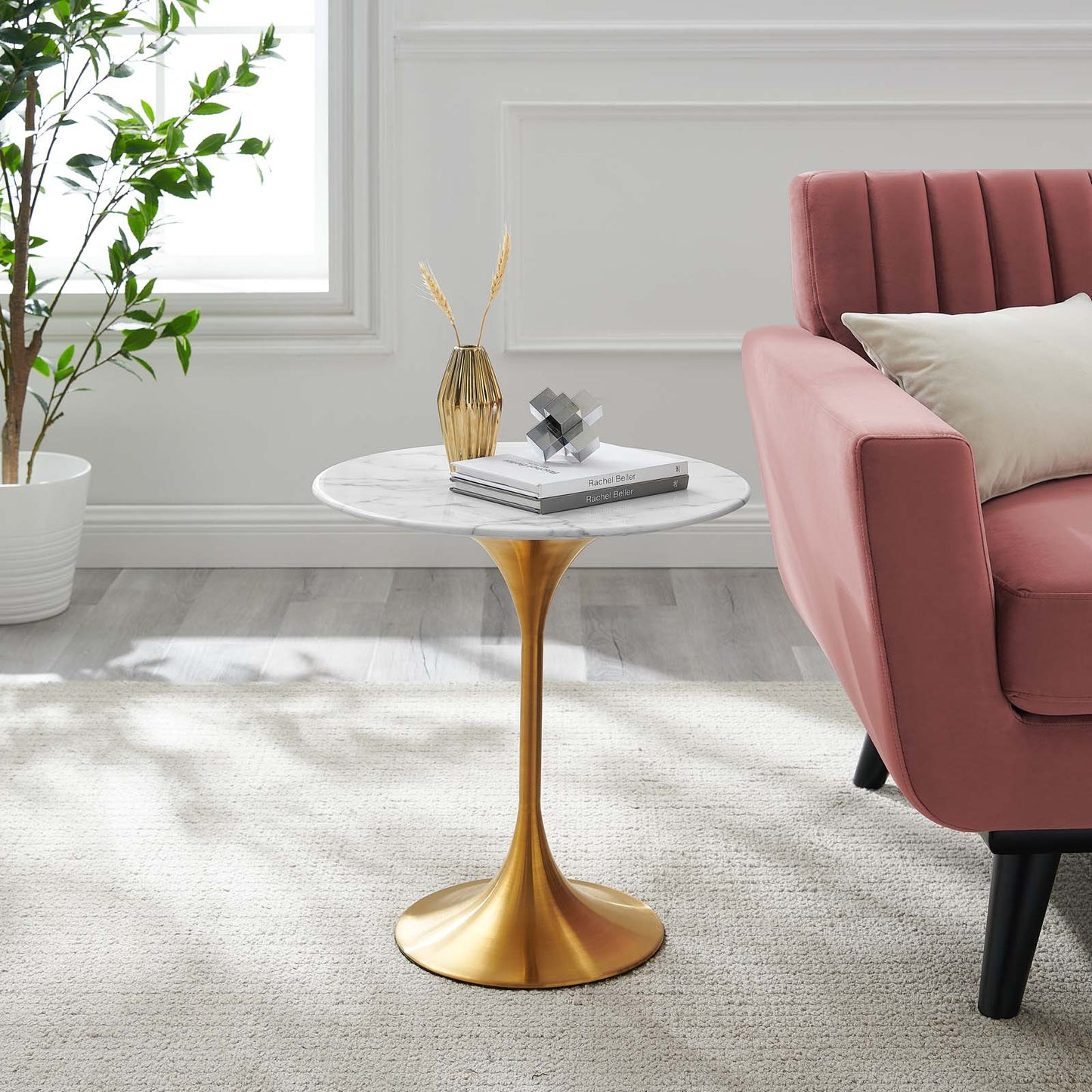 Lippa 20" Round Artificial Marble Side Table By Modway - EEI-5685 | Side Tables | Modishstore - 1