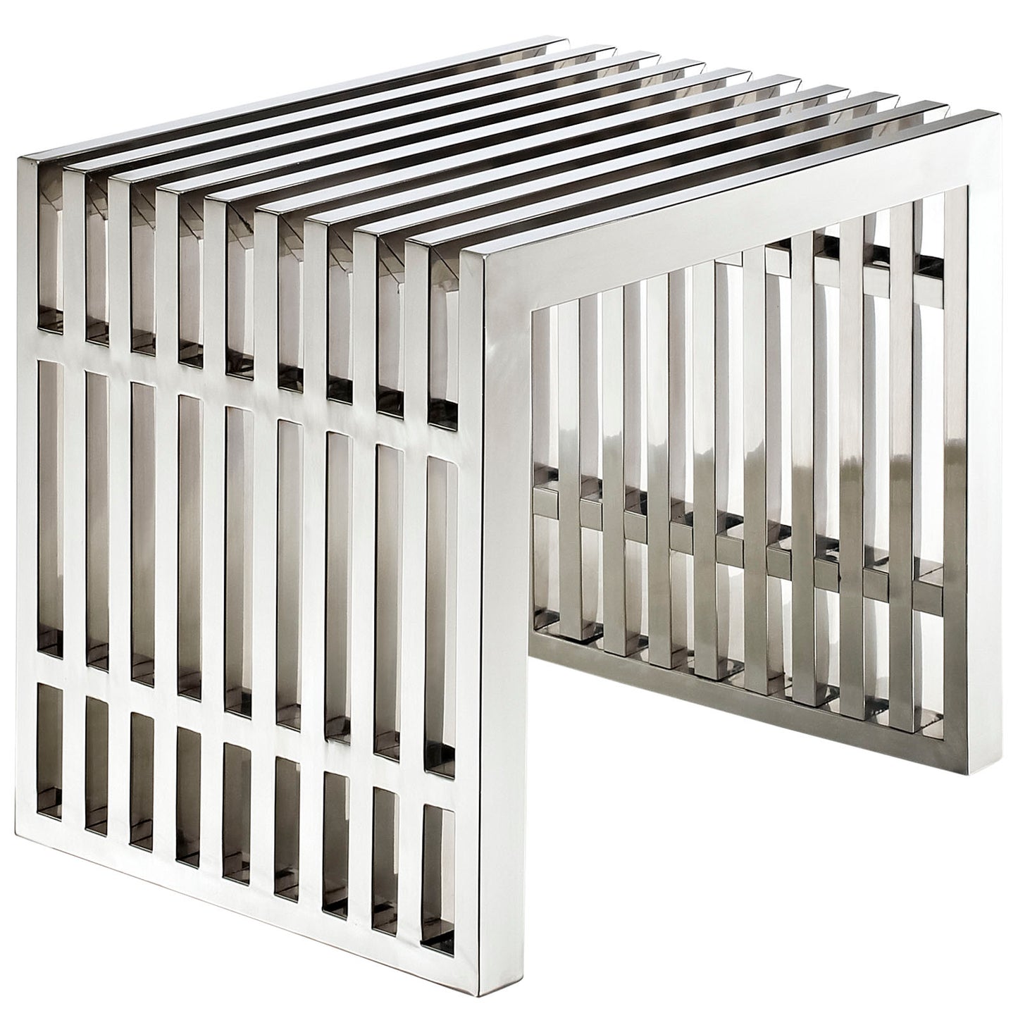 Gridiron Small Stainless Steel Bench By Modway - EEI-569 | Benches | Modishstore - 2