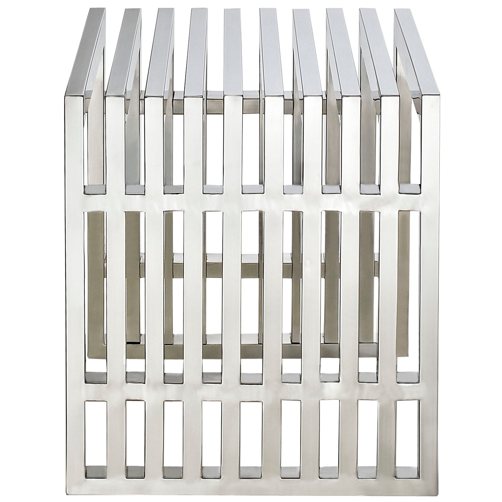 Gridiron Small Stainless Steel Bench By Modway - EEI-569 | Benches | Modishstore - 4