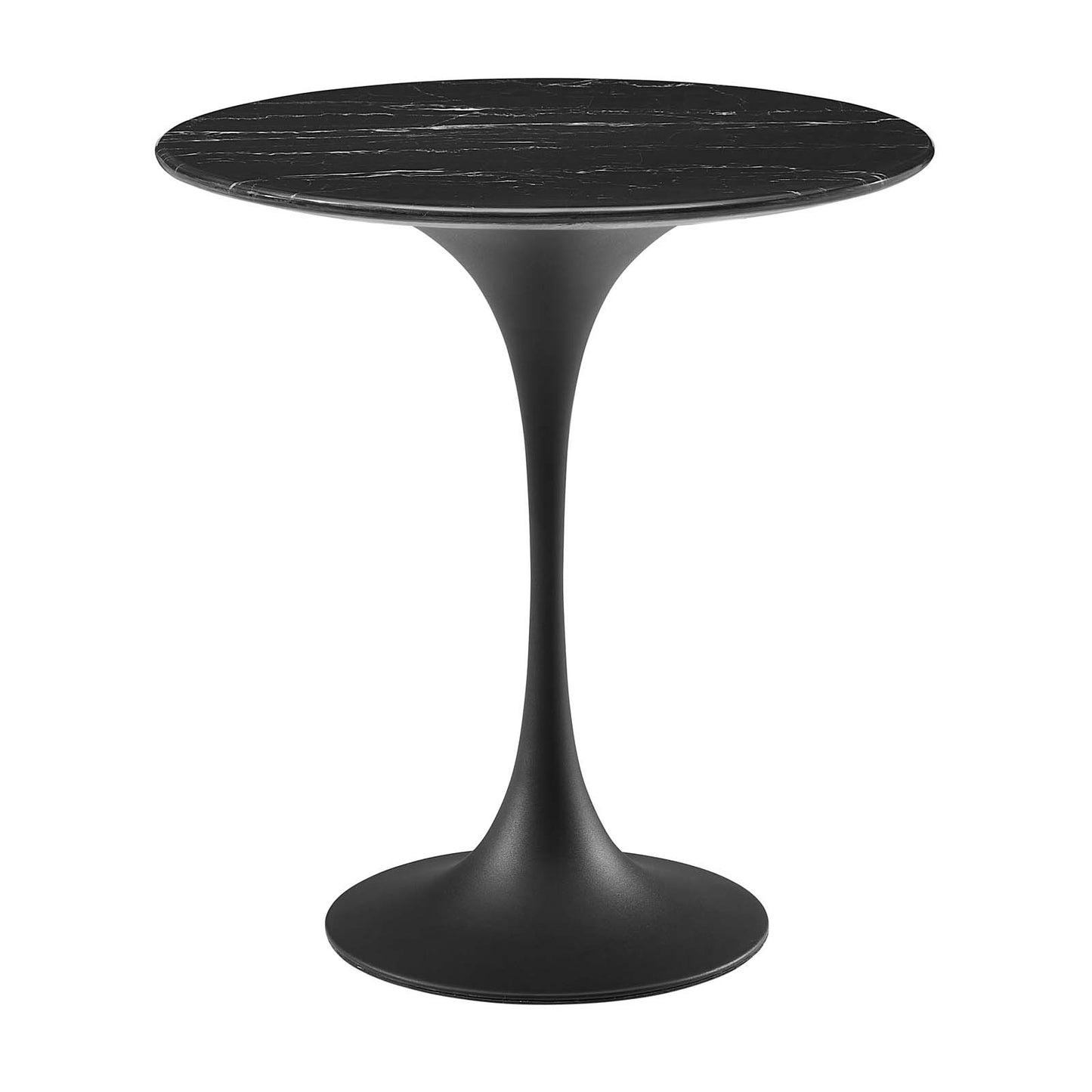 Lippa 20" Round Artificial Marble Side Table By Modway - EEI-5690-BLK-BLK | Side Tables |  Modishstore - 2
