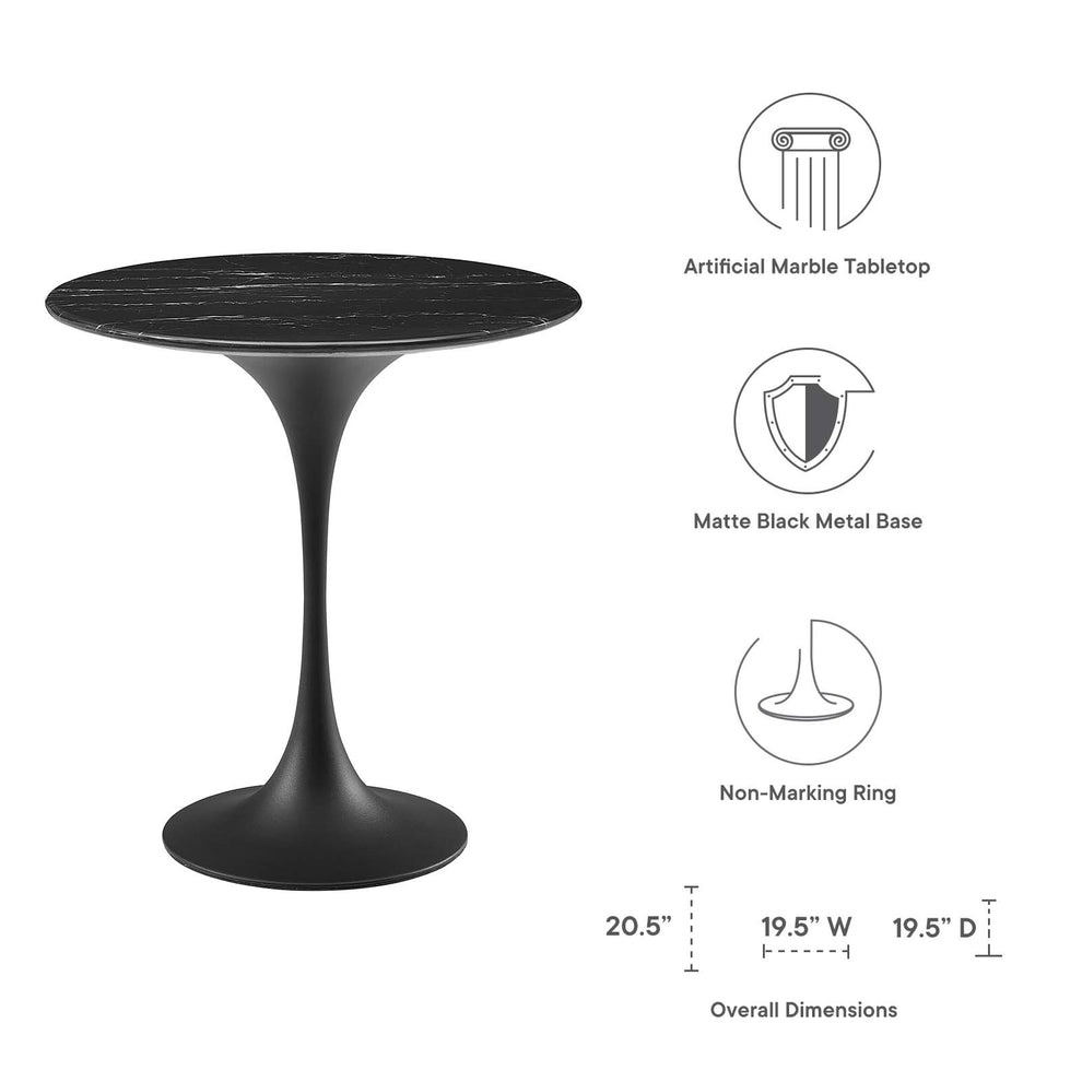 Lippa 20" Round Artificial Marble Side Table By Modway - EEI-5690 | Side Tables | Modishstore - 5