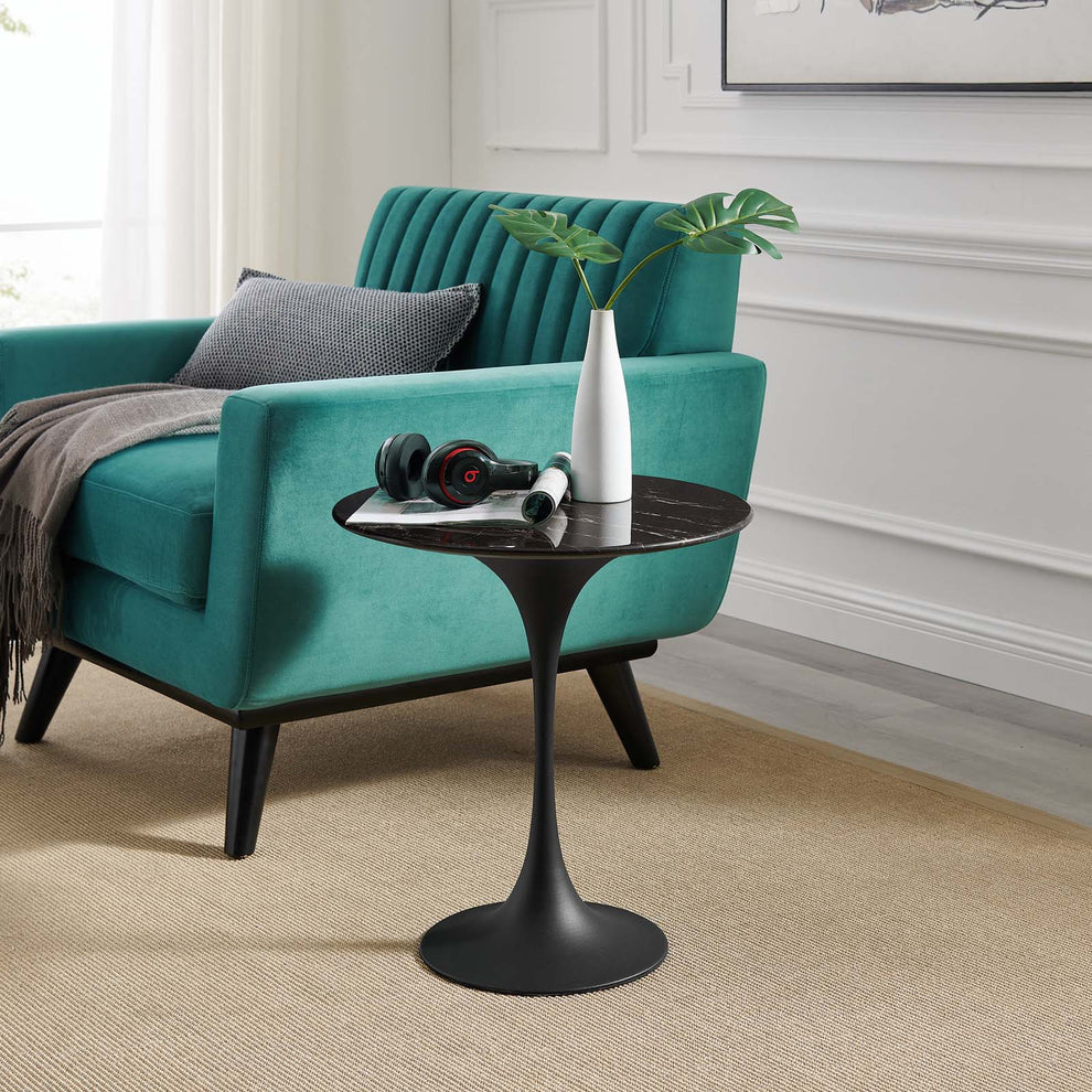 Lippa 20" Round Artificial Marble Side Table By Modway - EEI-5690 | Side Tables | Modishstore - 1