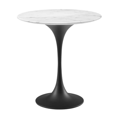 Lippa 20" Round Artificial Marble Side Table By Modway - EEI-5690-BLK-BLK | Side Tables |  Modishstore - 8
