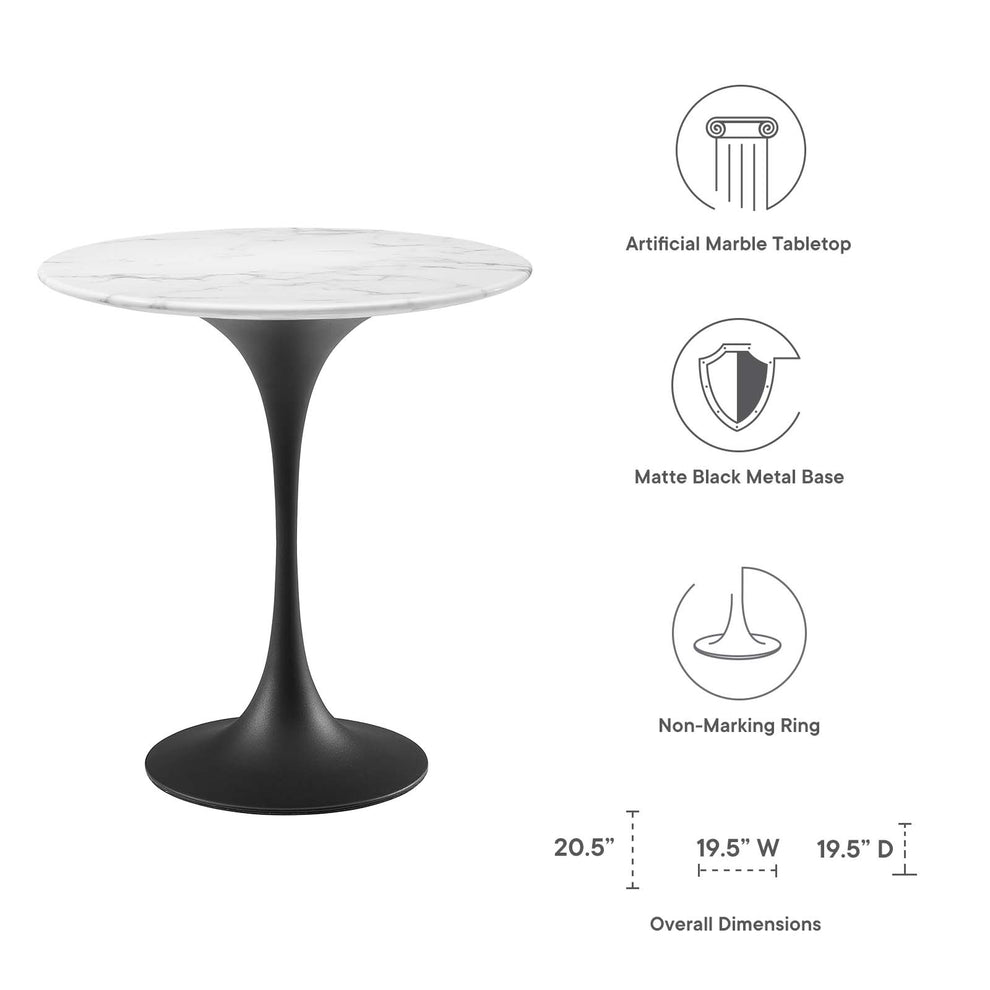 Lippa 20" Round Artificial Marble Side Table By Modway - EEI-5690 | Side Tables | Modishstore - 11