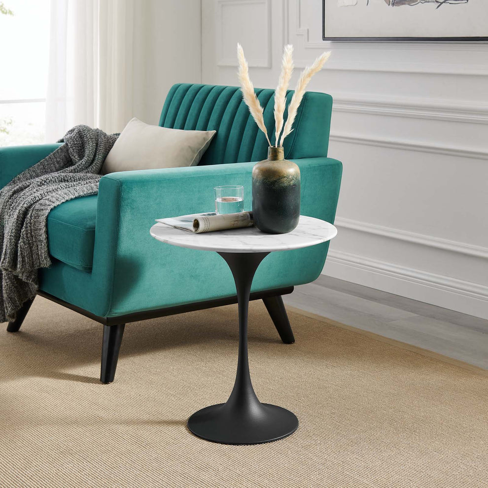 Lippa 20" Round Artificial Marble Side Table By Modway - EEI-5690 | Side Tables | Modishstore - 7