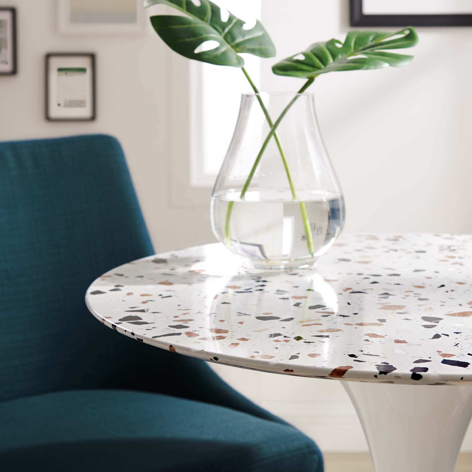 Lippa 28" Round Terrazzo Dining Table By Modway - EEI-5697-WHI-WHI | Dining Tables |  Modishstore - 6