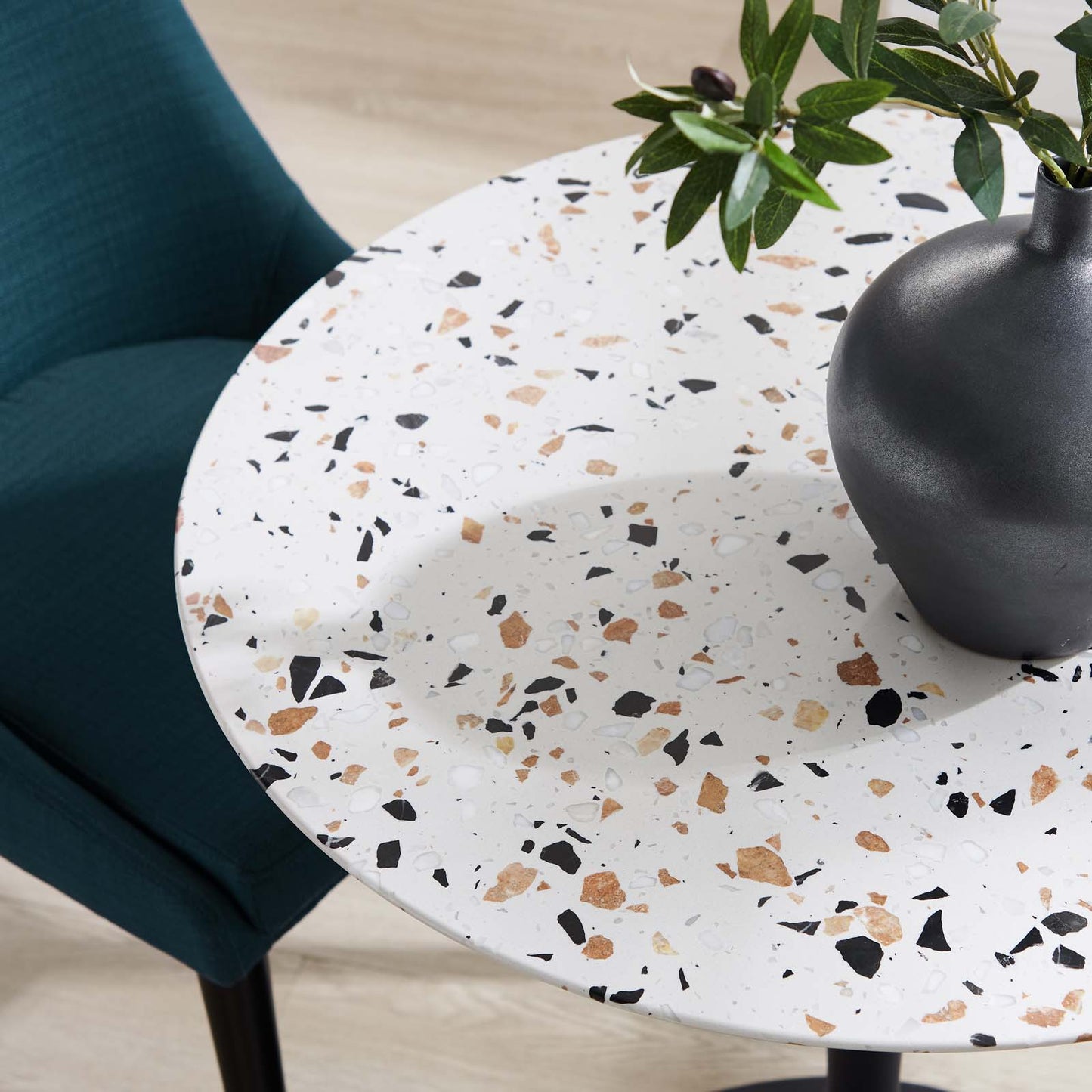 Lippa 28" Round Terrazzo Dining Table By Modway - EEI-5700-BLK-WHI | Dining Tables |  Modishstore - 6
