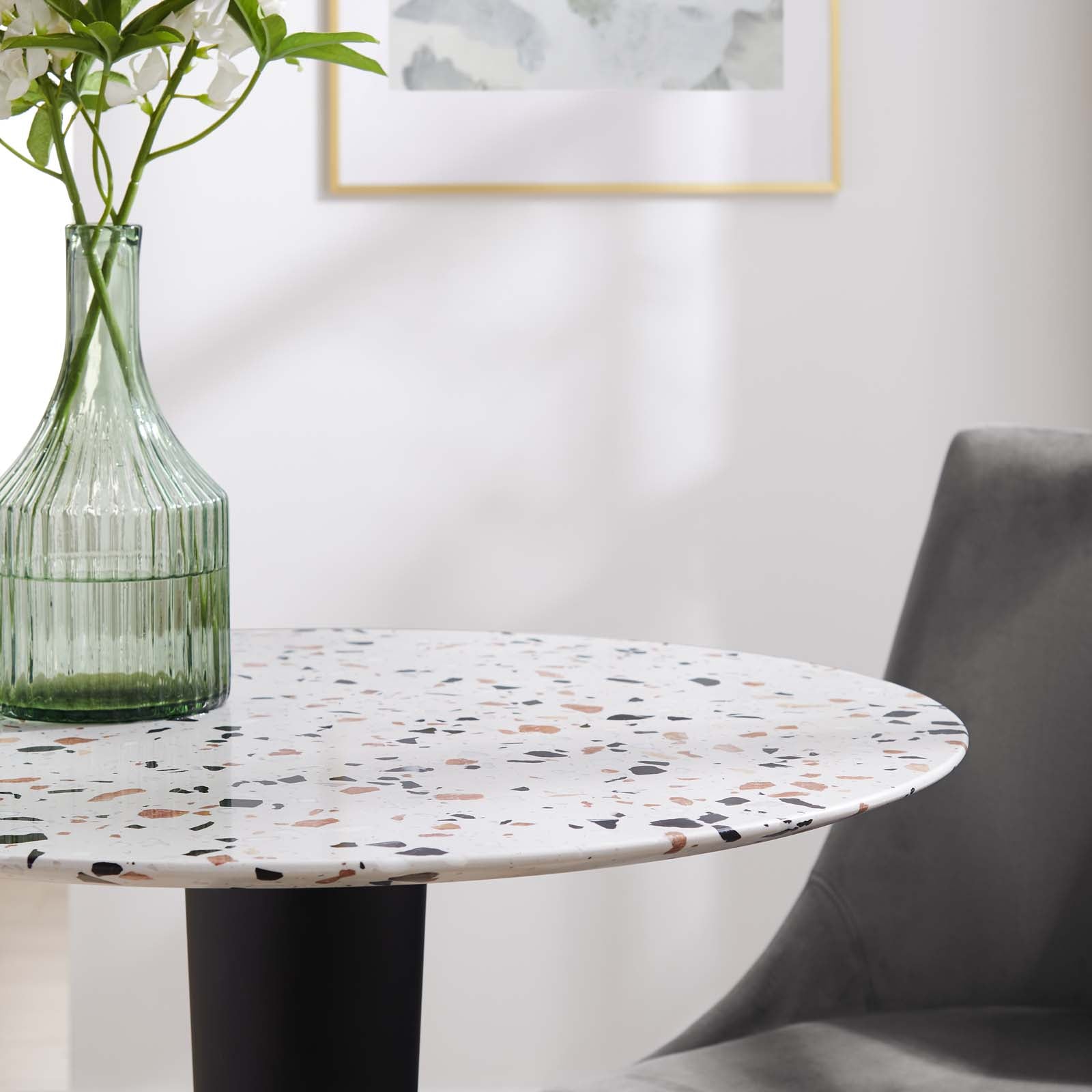 Zinque 28" Round Terrazzo Dining Table By Modway - EEI-5702-GLD-WHI | Dining Tables |  Modishstore - 6