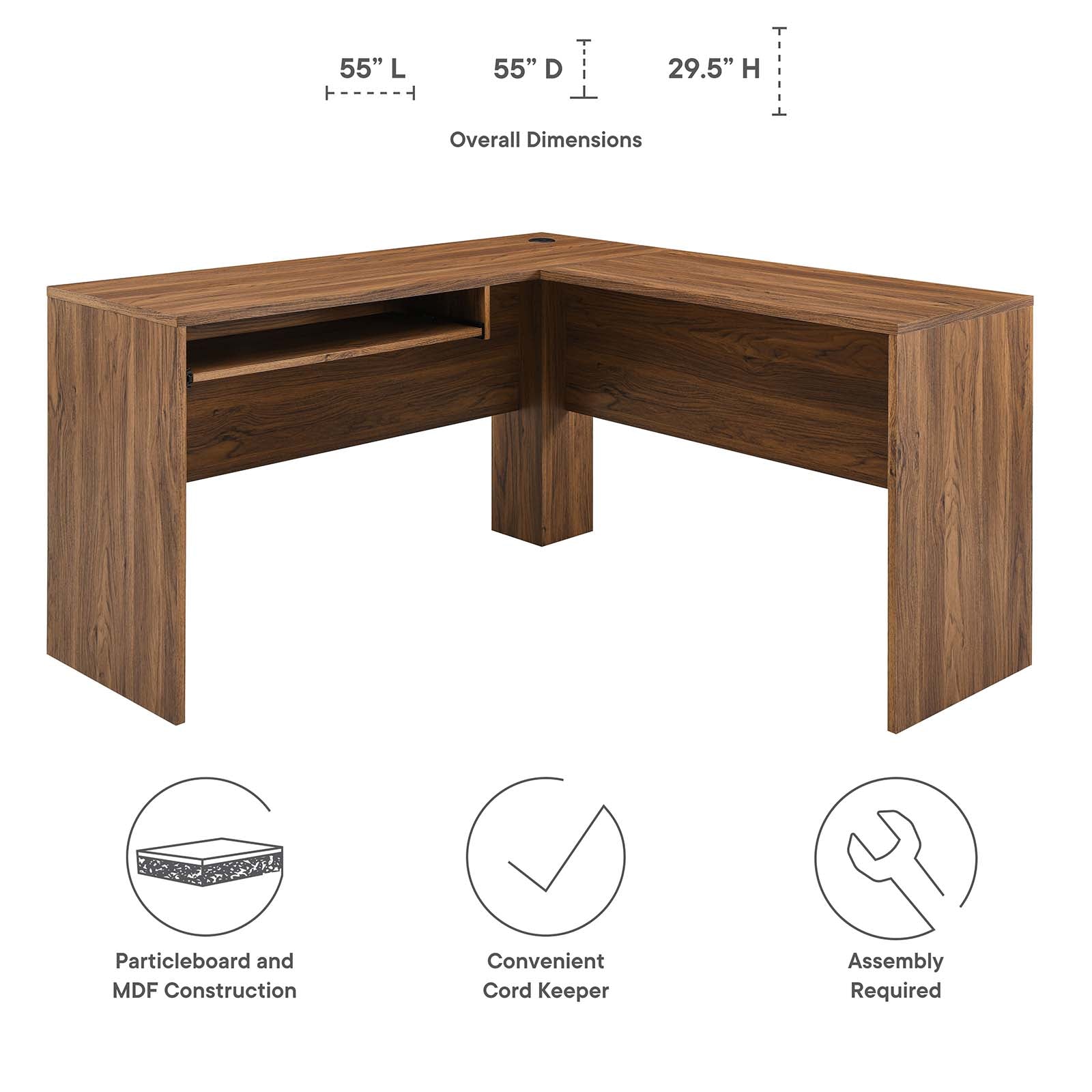 Venture L-Shaped Wood Office Desk By Modway - EEI-5703 | Desks | Modishstore - 8