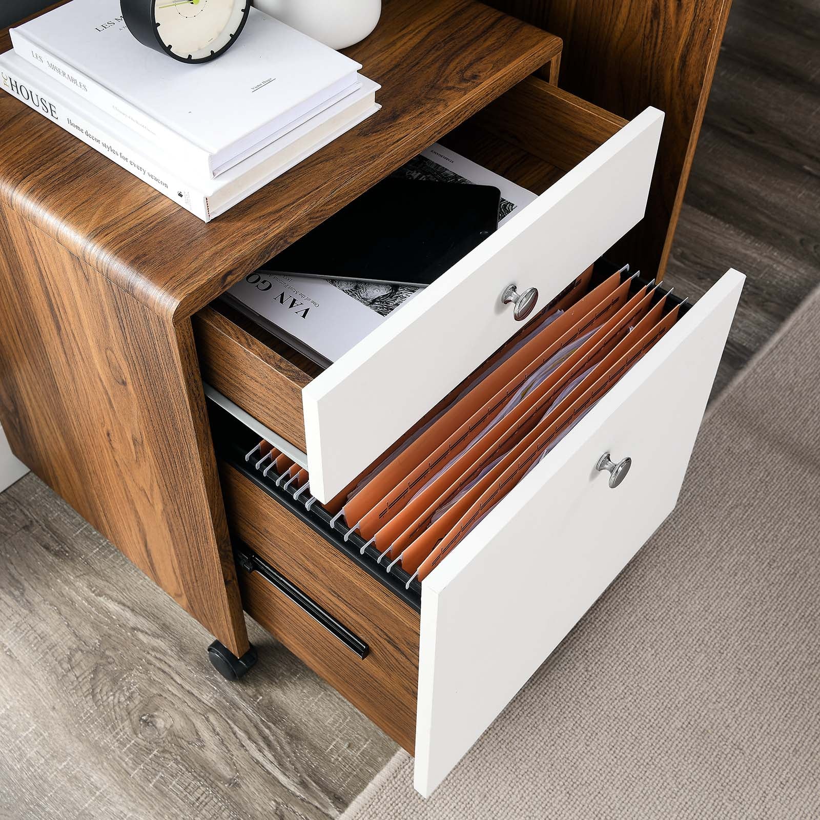 Render Wood File Cabinet By Modway - EEI-5705-WAL-WHI | Cabinets |  Modishstore - 7