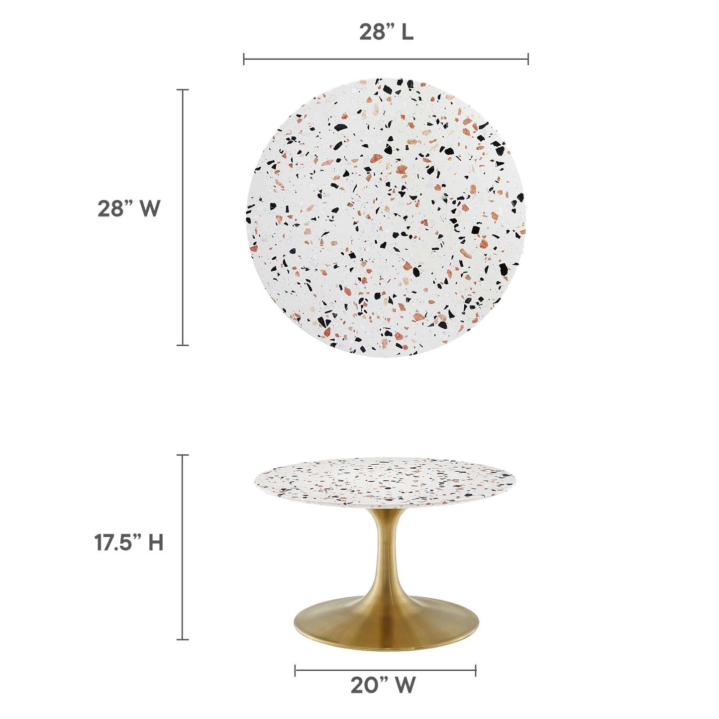 Lippa 28" Round Terrazzo Coffee Table By Modway - EEI-5711 | Coffee Tables | Modishstore - 6