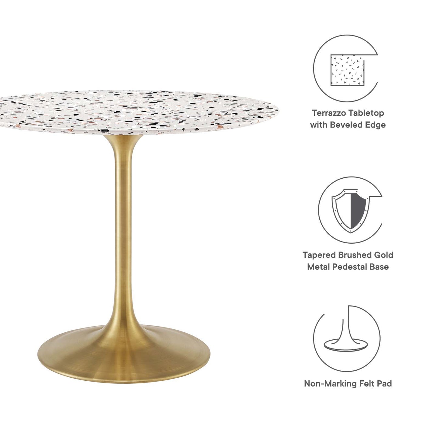 Lippa 36" Round Terrazzo Dining Table By Modway - EEI-5715 | Dining Tables | Modishstore - 5