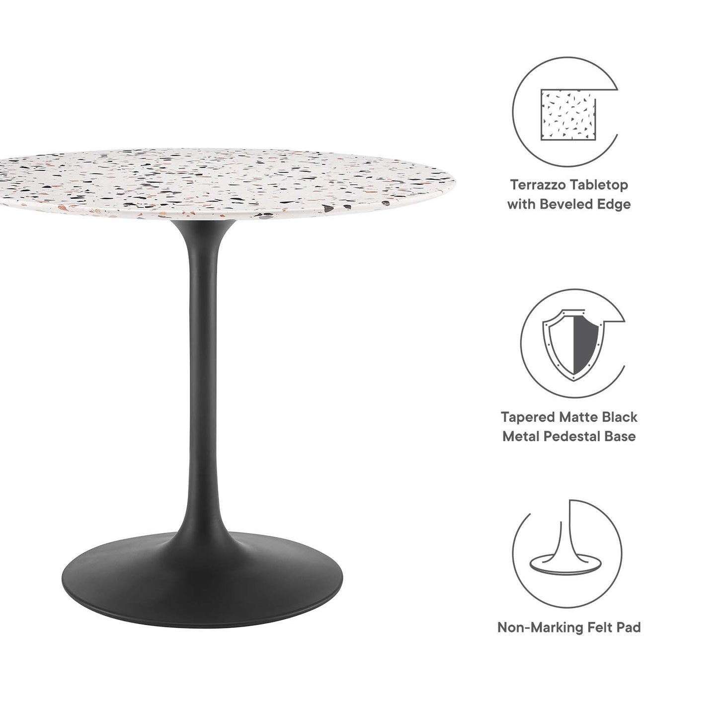 Lippa 36" Round Terrazzo Dining Table By Modway - EEI-5716 | Dining Tables | Modishstore - 5