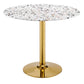 Verne 36" Round Gold White Terrazzo Dining Table By Modway - EEI-5717-GLD-WHI | Dining Tables |  Modishstore - 2