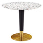 Zinque 36" Round Gold White Terrazzo Dining Table By Modway - EEI-5718-GLD-WHI | Dining Tables |  Modishstore - 2
