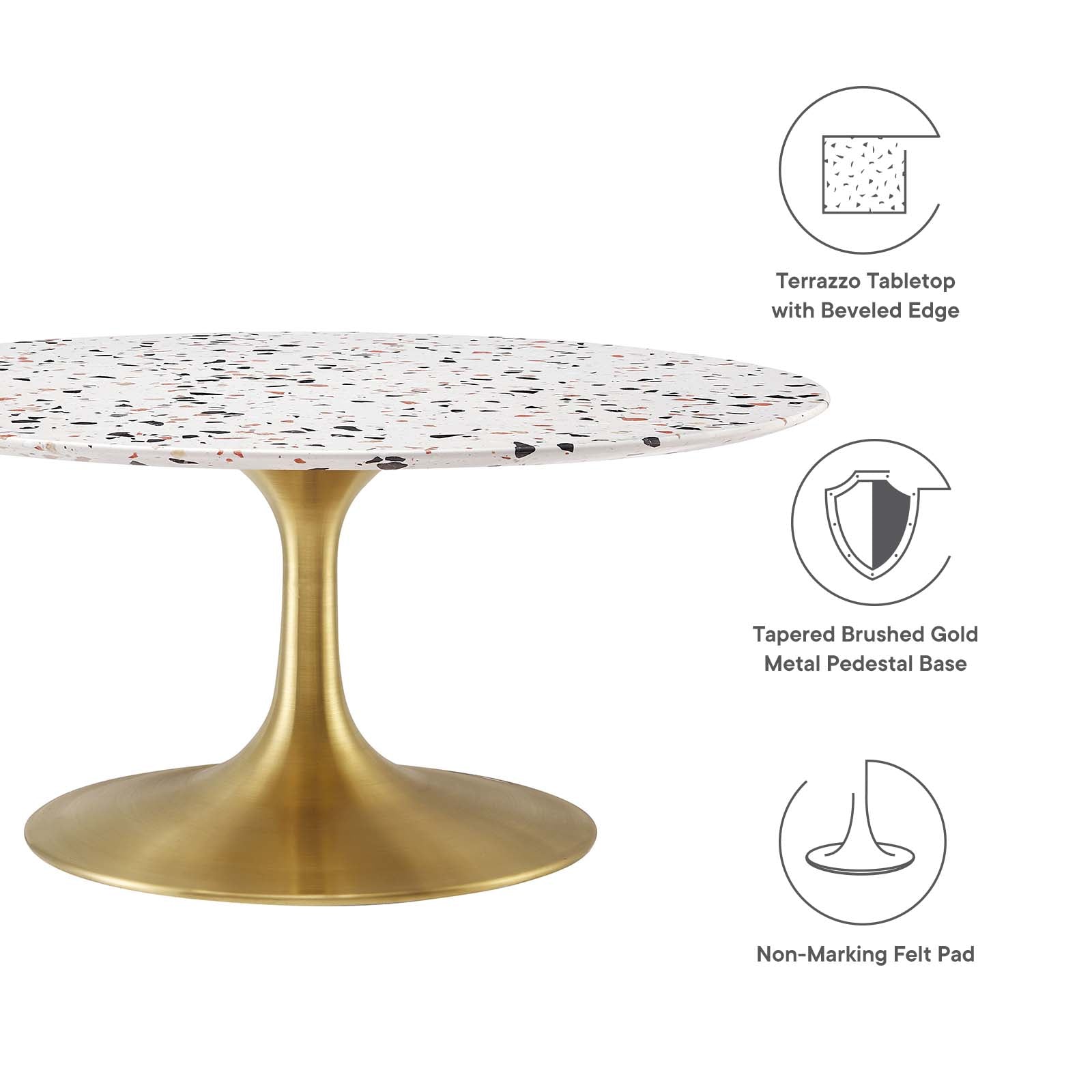 Lippa 36" Round Terrazzo Coffee Table By Modway - EEI-5720 | Coffee Tables | Modishstore - 5