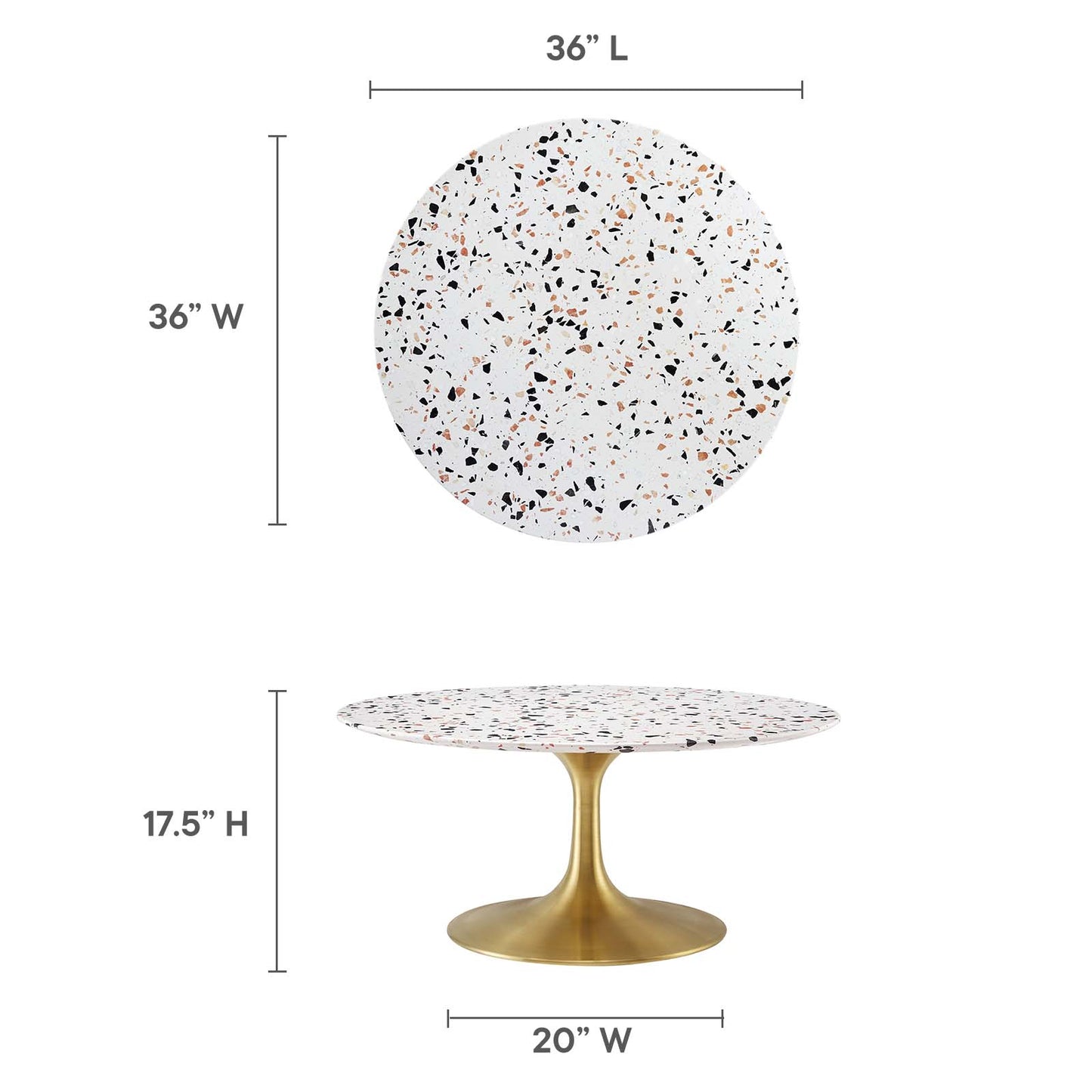Lippa 36" Round Terrazzo Coffee Table By Modway - EEI-5720 | Coffee Tables | Modishstore - 6