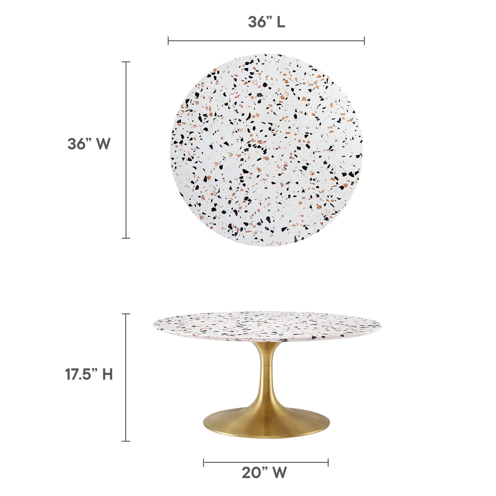 Lippa 36" Round Terrazzo Coffee Table By Modway - EEI-5720 | Coffee Tables | Modishstore - 6