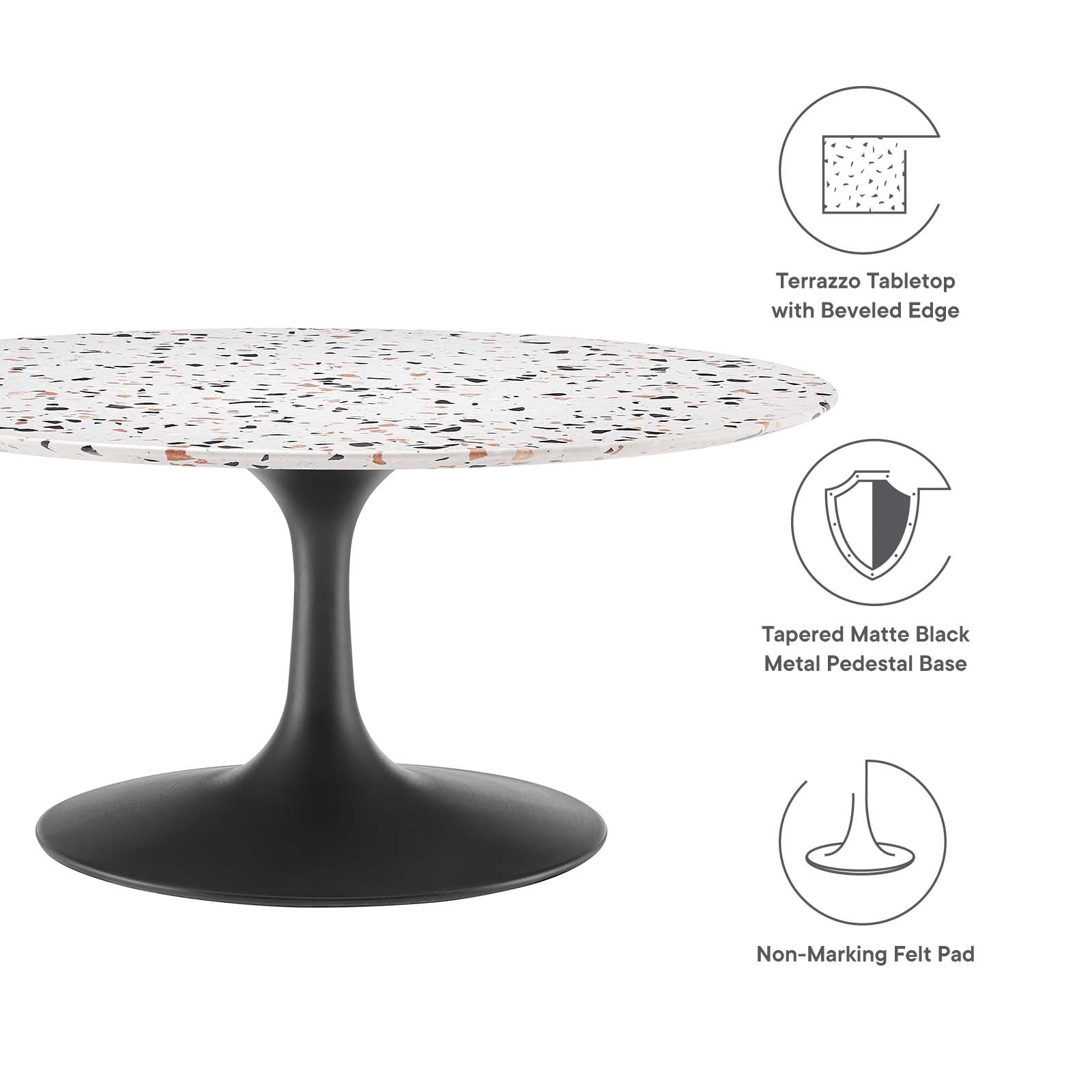 Lippa 36" Round Terrazzo Coffee Table By Modway - EEI-5721 | Coffee Tables | Modishstore - 5