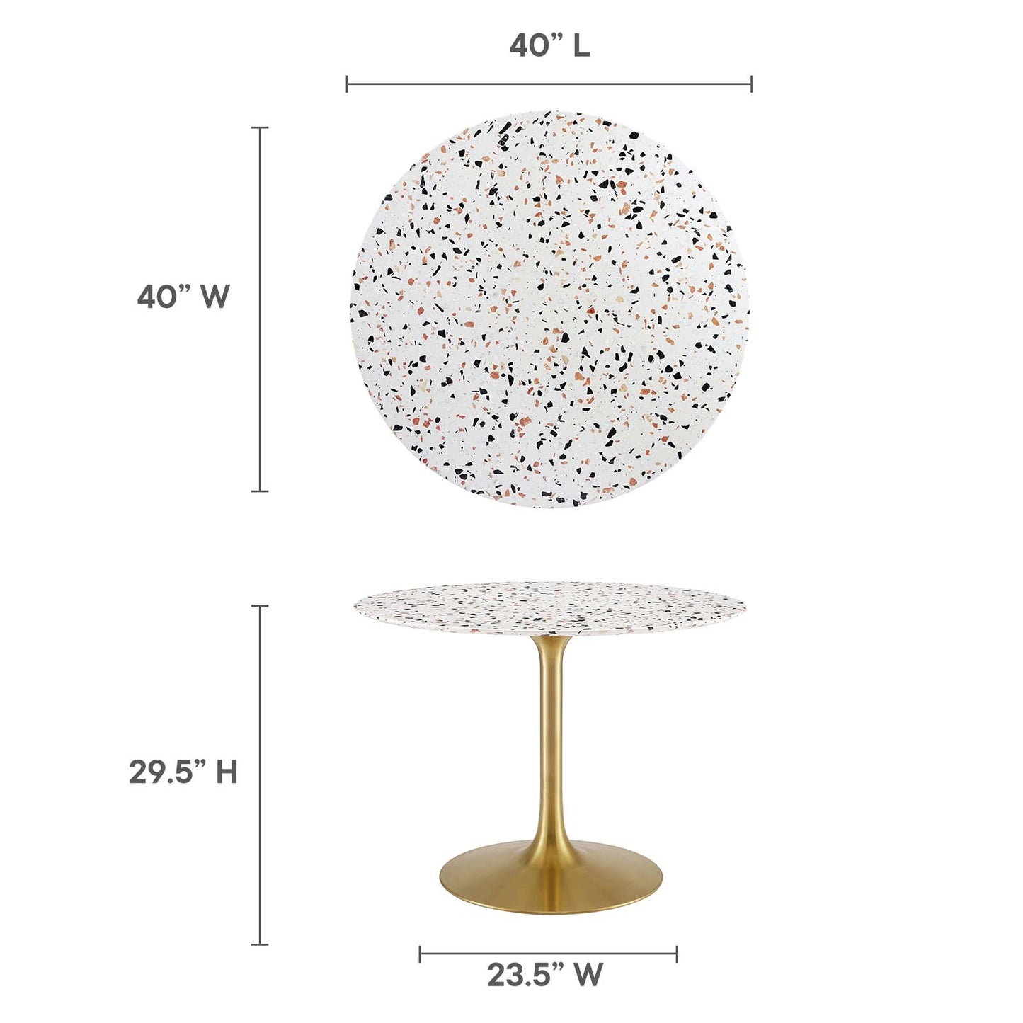 Lippa 40" Round Terrazzo Dining Table By Modway - EEI-5724 | Dining Tables | Modishstore - 6