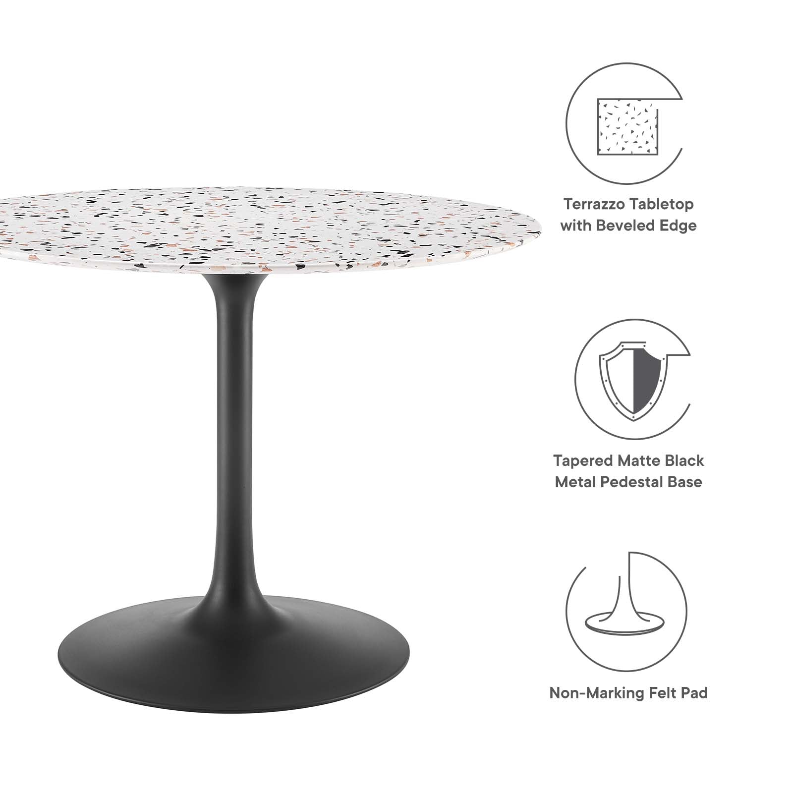 Lippa 40" Round Terrazzo Dining Table By Modway - EEI-5725 | Dining Tables | Modishstore - 5