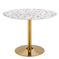 Verne 40" Round Terrazzo Dining Table By Modway - EEI-5726-GLD-WHI | Dining Tables |  Modishstore - 2