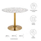 Verne 40" Round Terrazzo Dining Table By Modway - EEI-5726-GLD-WHI | Dining Tables |  Modishstore - 5