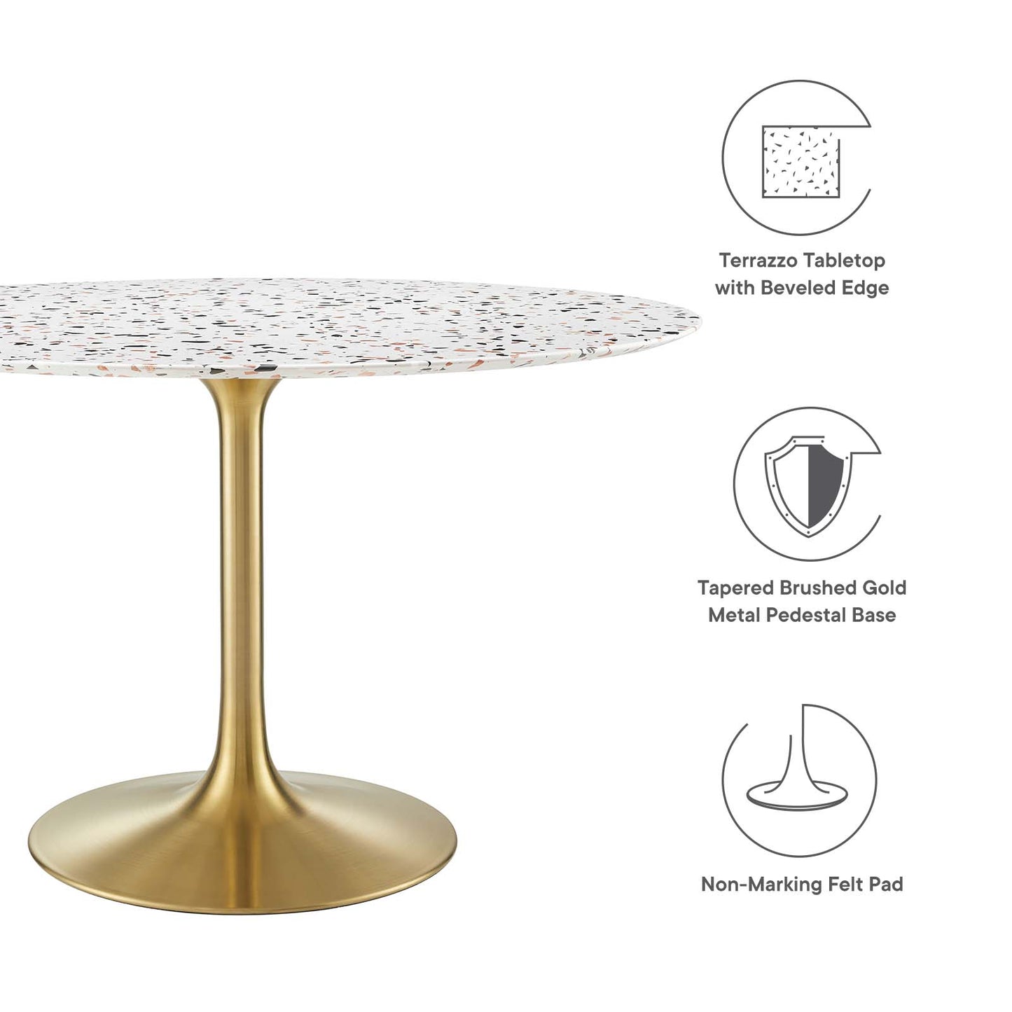 Lippa 47" Round Terrazzo Dining Table By Modway - EEI-5730 | Dining Tables | Modishstore - 5