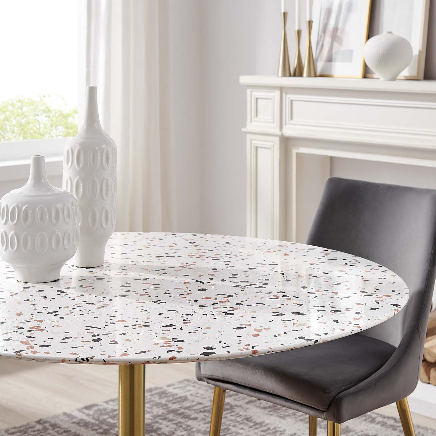 Lippa 47" Round Terrazzo Dining Table By Modway - EEI-5730 | Dining Tables | Modishstore - 7