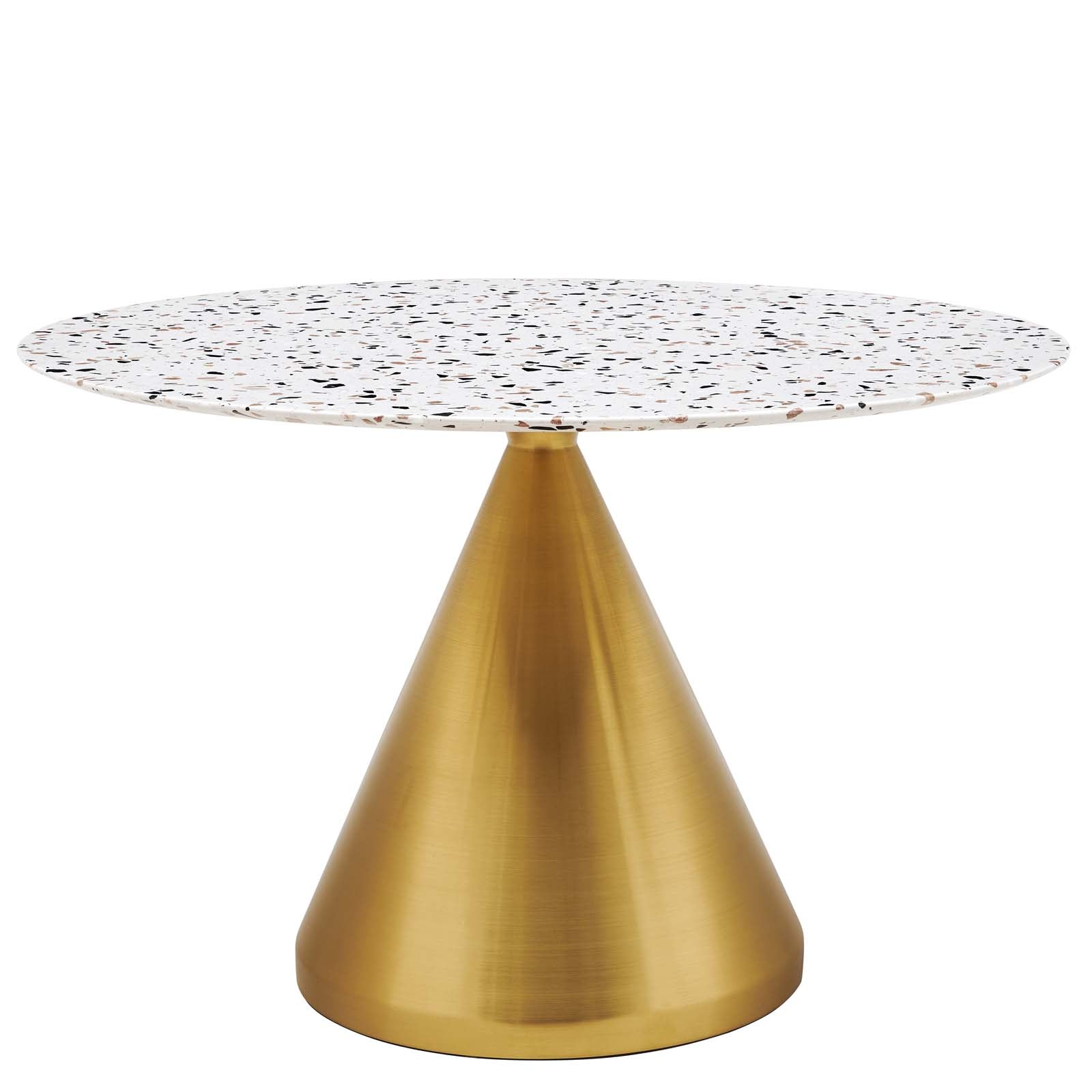 Tupelo 47" Round Terrazzo Dining Table By Modway - EEI-5733-GLD-WHI | Dining Tables |  Modishstore - 2