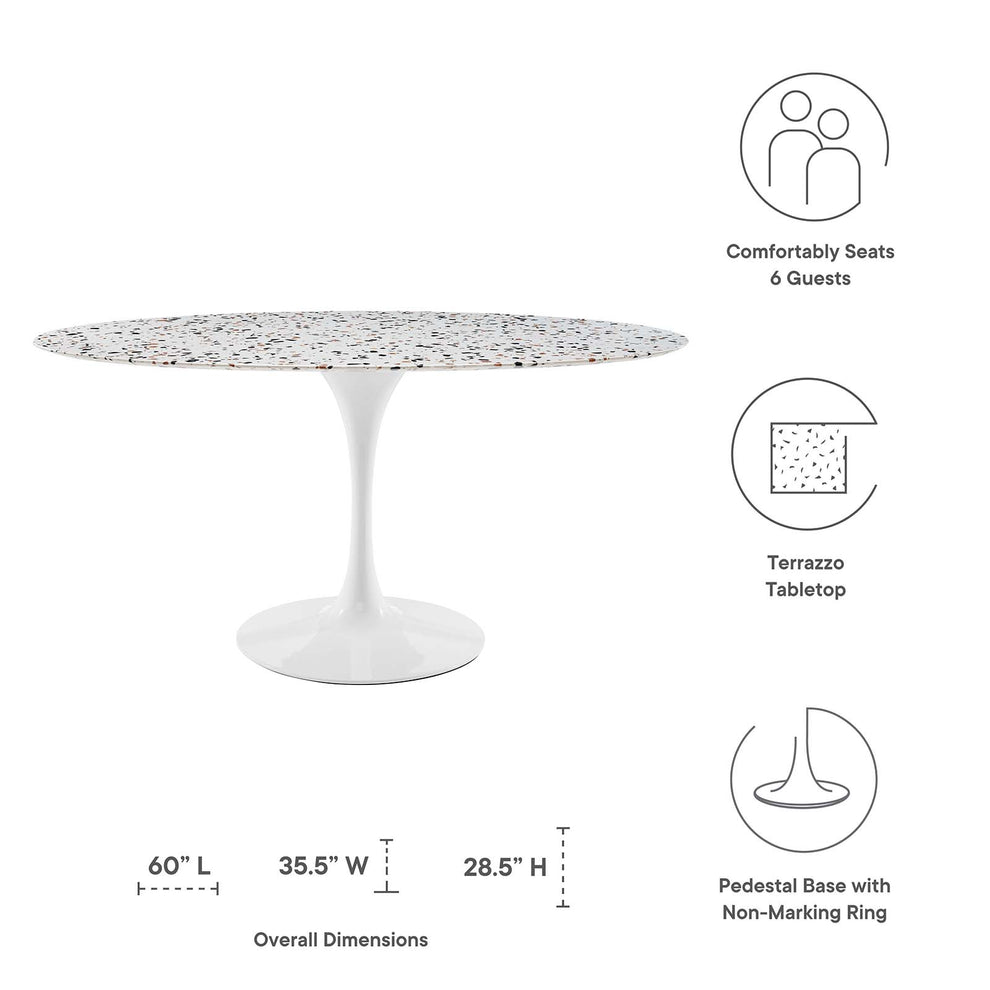 Lippa 60" Oval Terrazzo Dining Table By Modway - EEI-5734 | Dining Tables | Modishstore - 5
