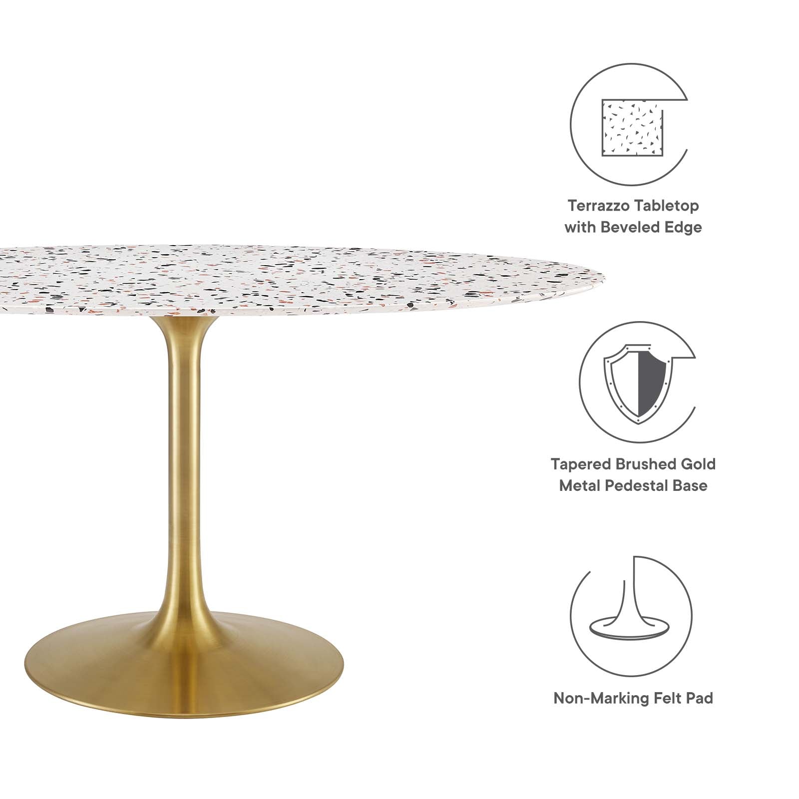 Lippa 60" Oval Terrazzo Dining Table By Modway - EEI-5736 | Dining Tables | Modishstore - 5