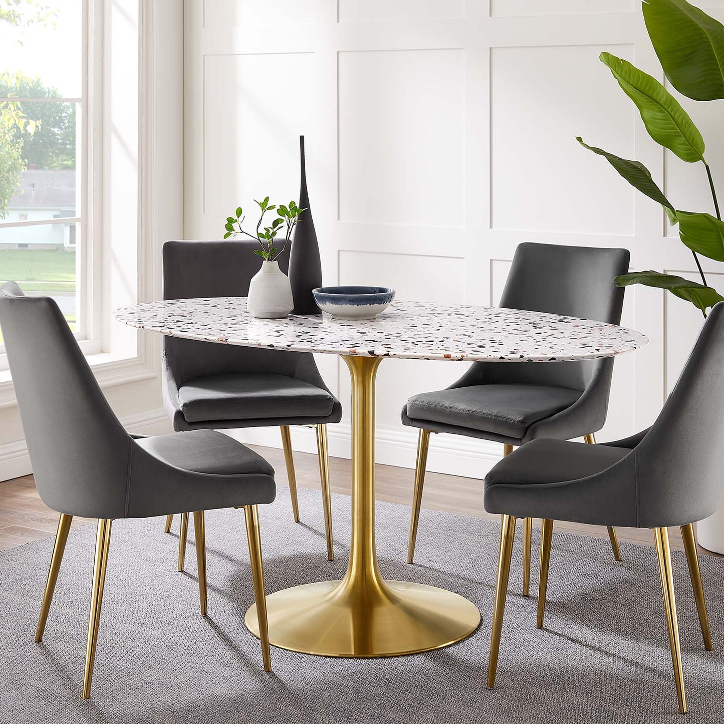 Lippa 60" Oval Terrazzo Dining Table By Modway - EEI-5736 | Dining Tables | Modishstore - 1