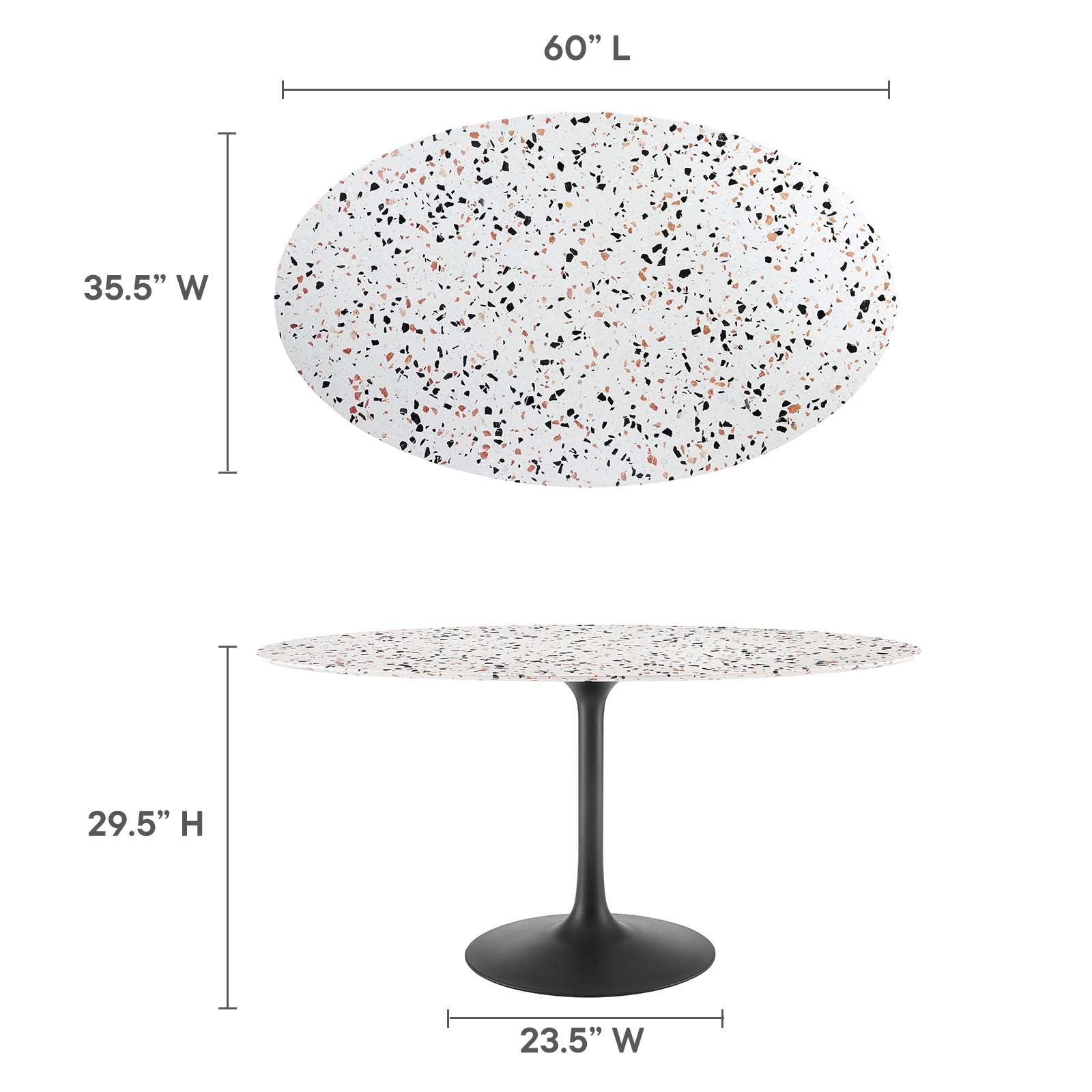 Lippa 60" Oval Terrazzo Dining Table By Modway - EEI-5737 | Dining Tables | Modishstore - 6