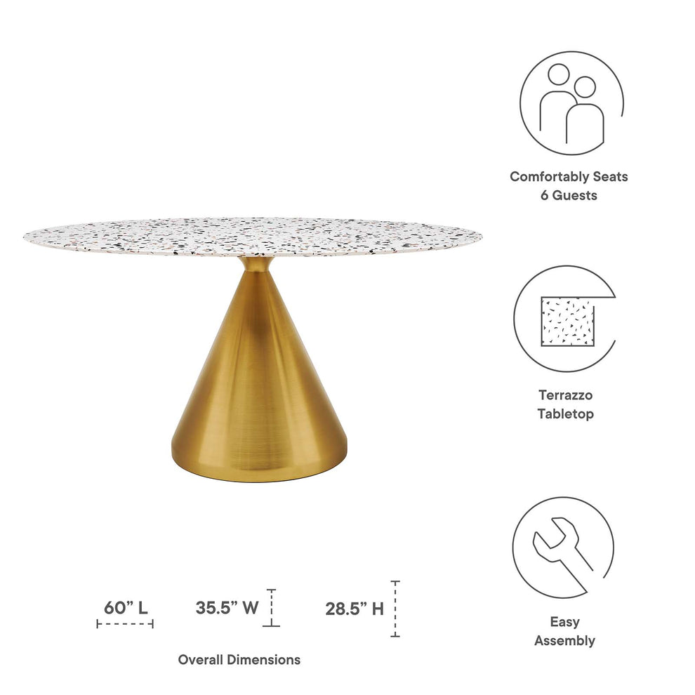 Tupelo 60" Oval Terrazzo Dining Table By Modway - EEI-5739 | Dining Tables | Modishstore - 5