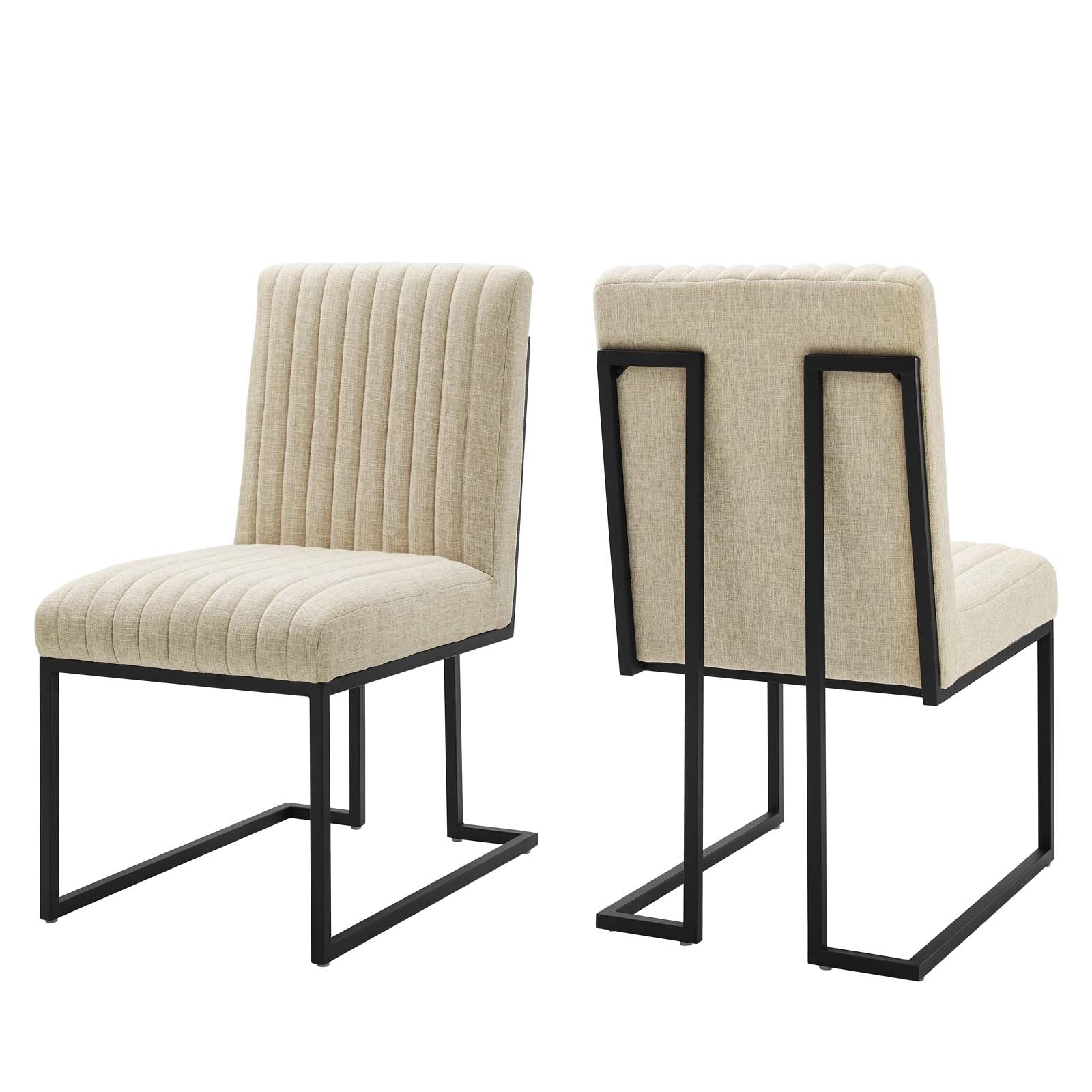 Indulge Channel Tufted Fabric Dining Chairs - Set of 2 By Modway |  | Modishstore