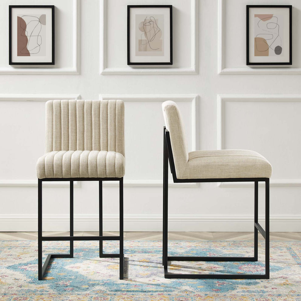Indulge Channel Tufted Fabric Counter Stools - Set of 2 By Modway - EEI-5741 | Counter Stools | Modishstore - 1